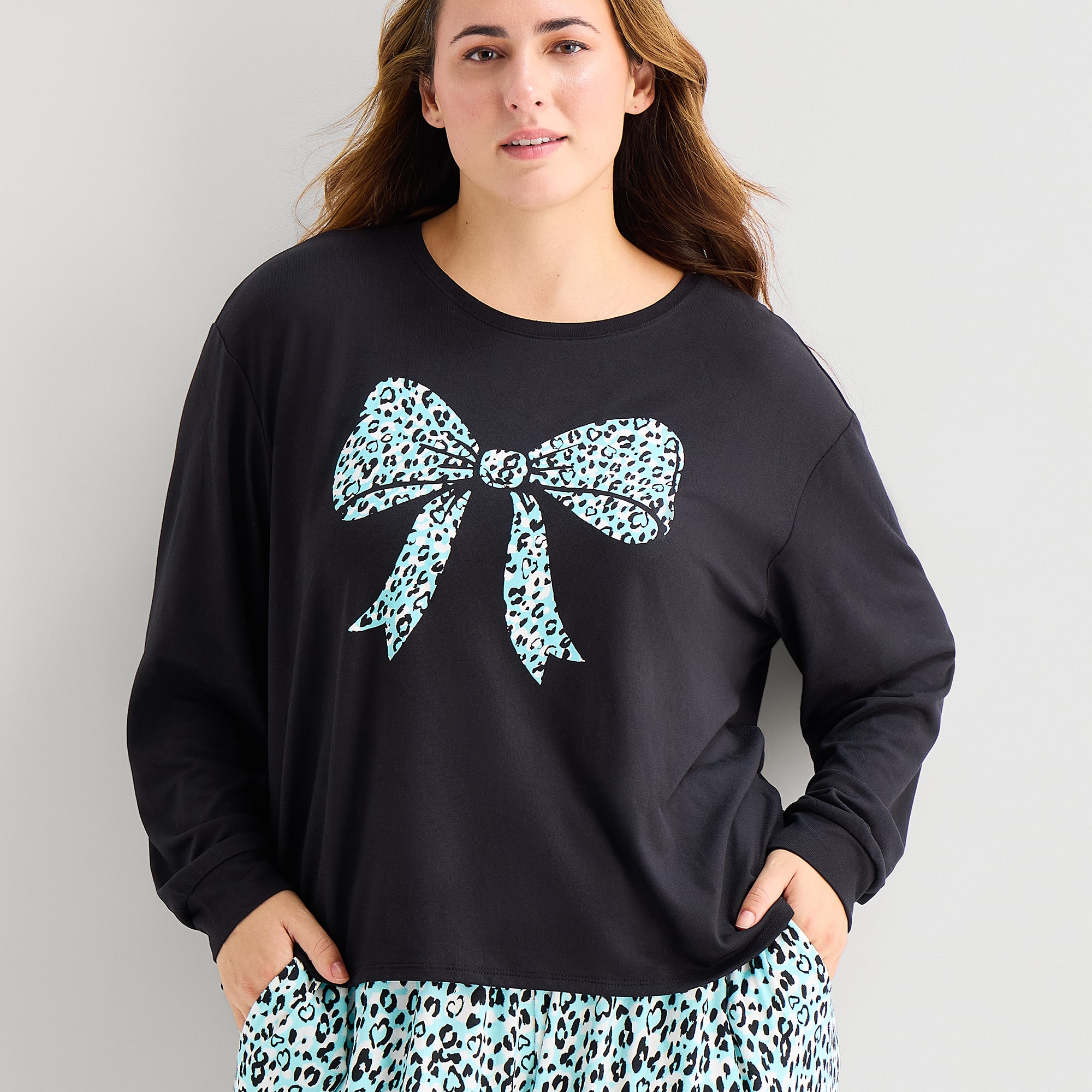 Sleep Chic Womens Long Sleeve 2-pc. Pajama Set