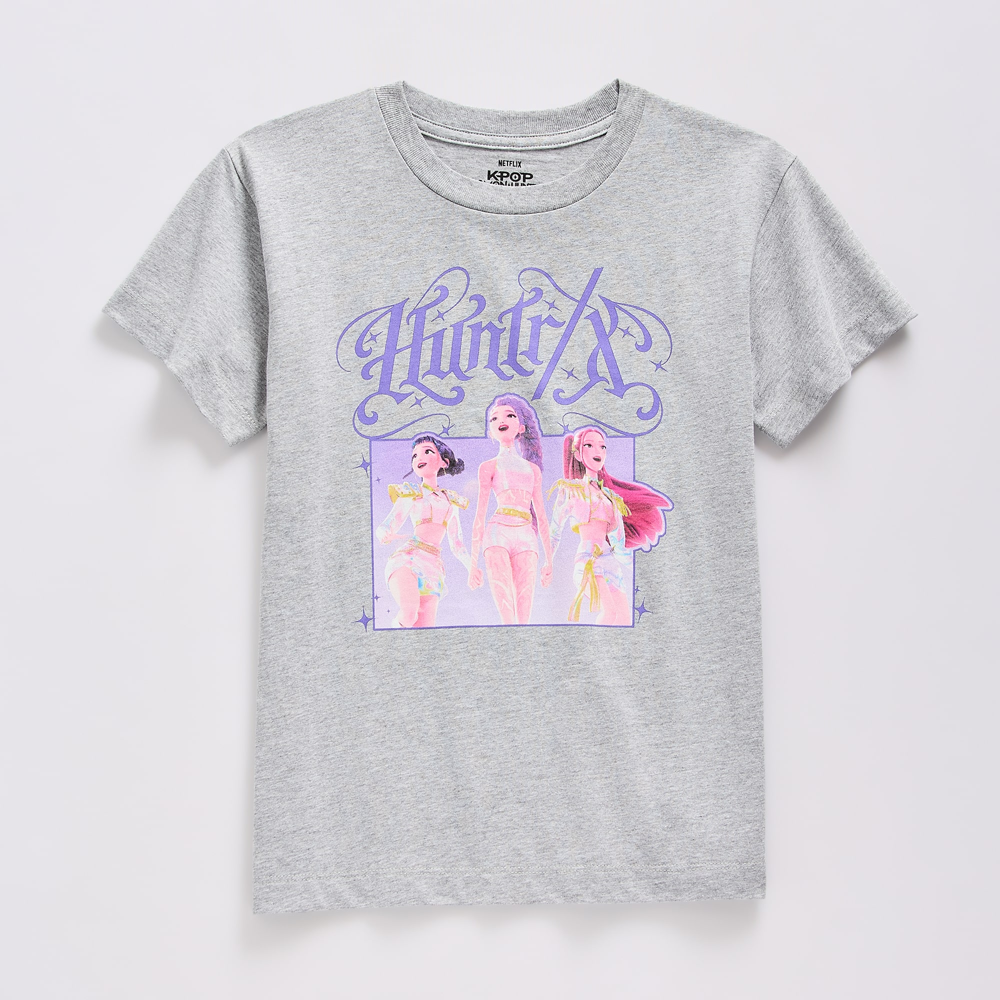 Little & Big Kid Girls Crew Neck Short Sleeve Regular Fit KPOP Demon Hunters Graphic T-Shirt