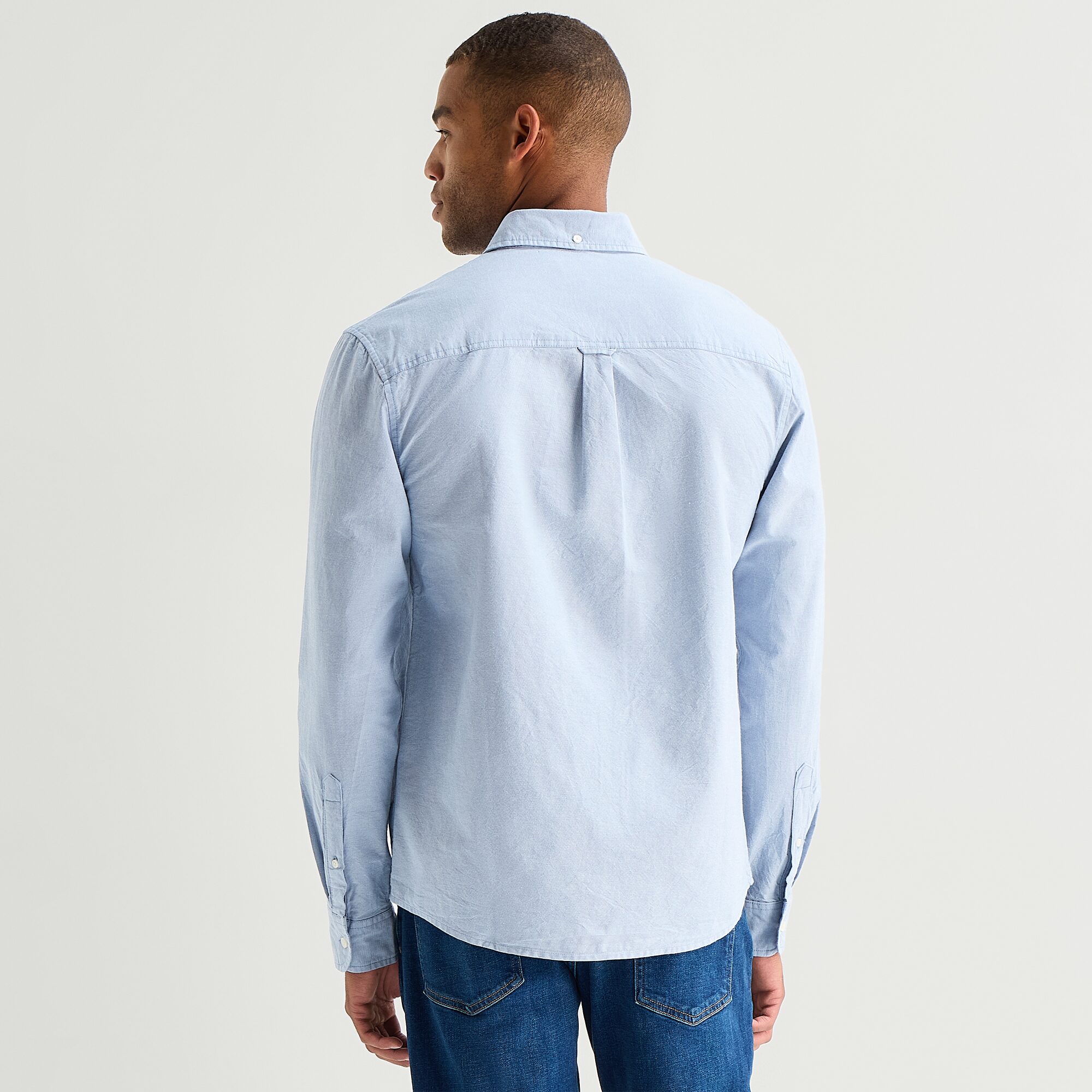 mutual weave Mens Long Sleeve Relaxed Oxford Button-Down Shirt