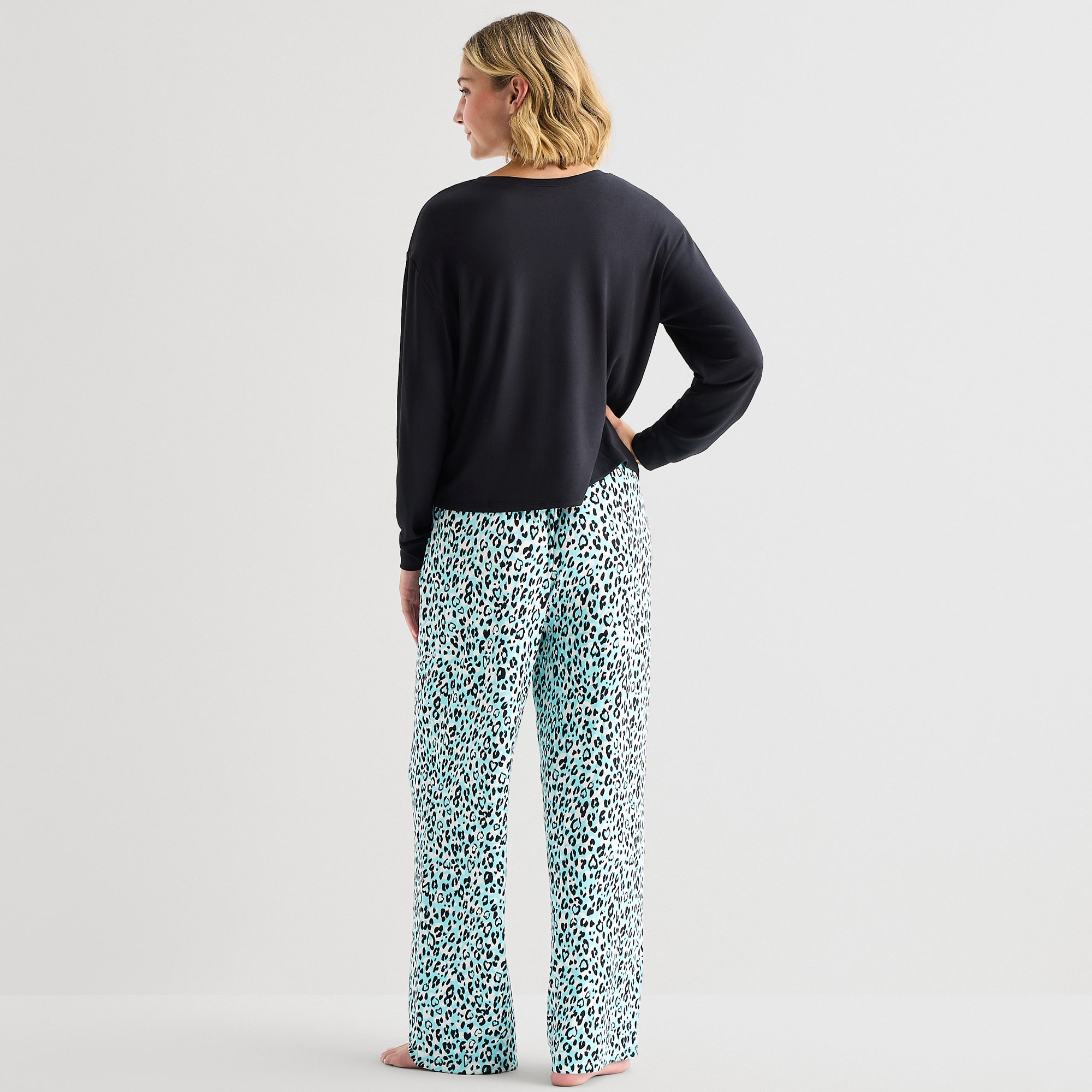 Sleep Chic Womens Long Sleeve 2-pc. Pajama Set