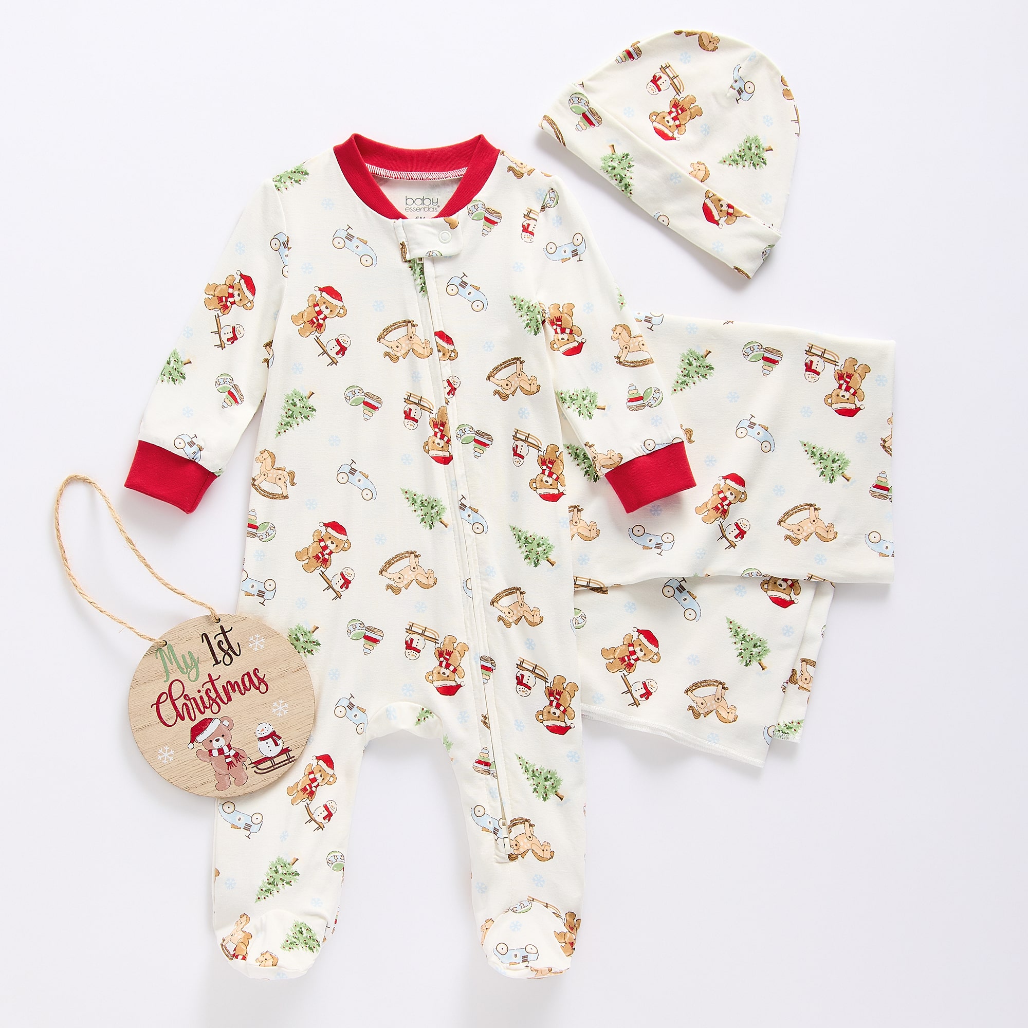 Baby Essentials First Christmas Baby Boys Knit 4-pc. Baby Clothing Set
