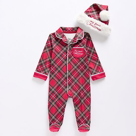 Baby Essentials My First Christmas Baby Boys 2-pc. Plaid Sleep and Play