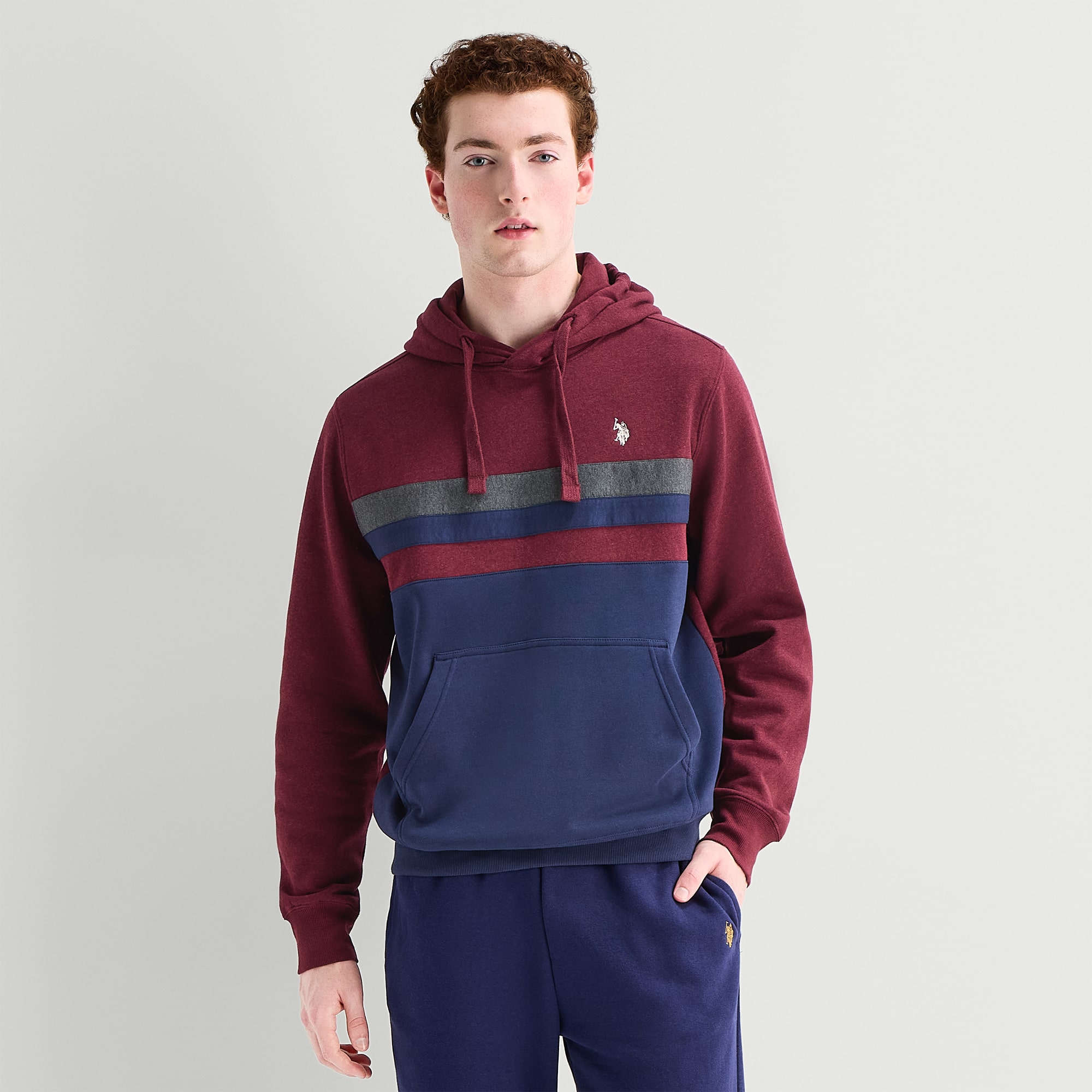 U.S. Polo Assn. Fleece Mens Long Sleeve Embroidered Hoodie