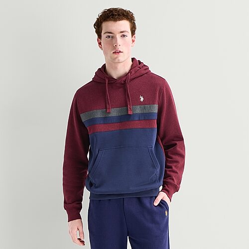 USPA U.S. Polo Assn. Fleece Mens Long Sleeve Embroidered Fleece Hoodie, Xx-large, Red
