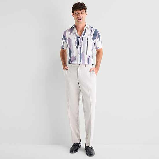 J. Ferrar Rayon Multi Mens Short Sleeve Camp Shirt