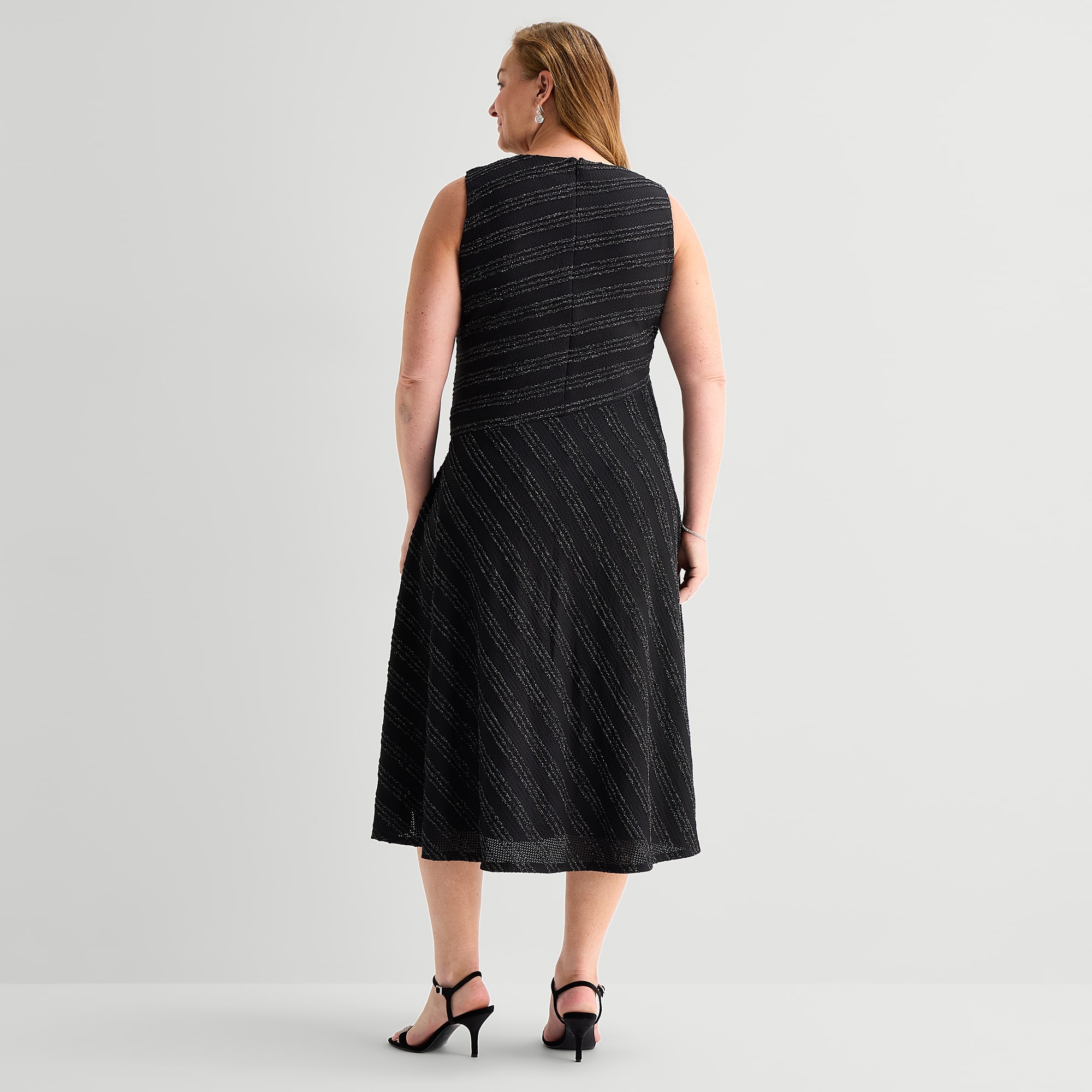 MSK Womens Plus Round Neck Sleeveless Maxi Dress
