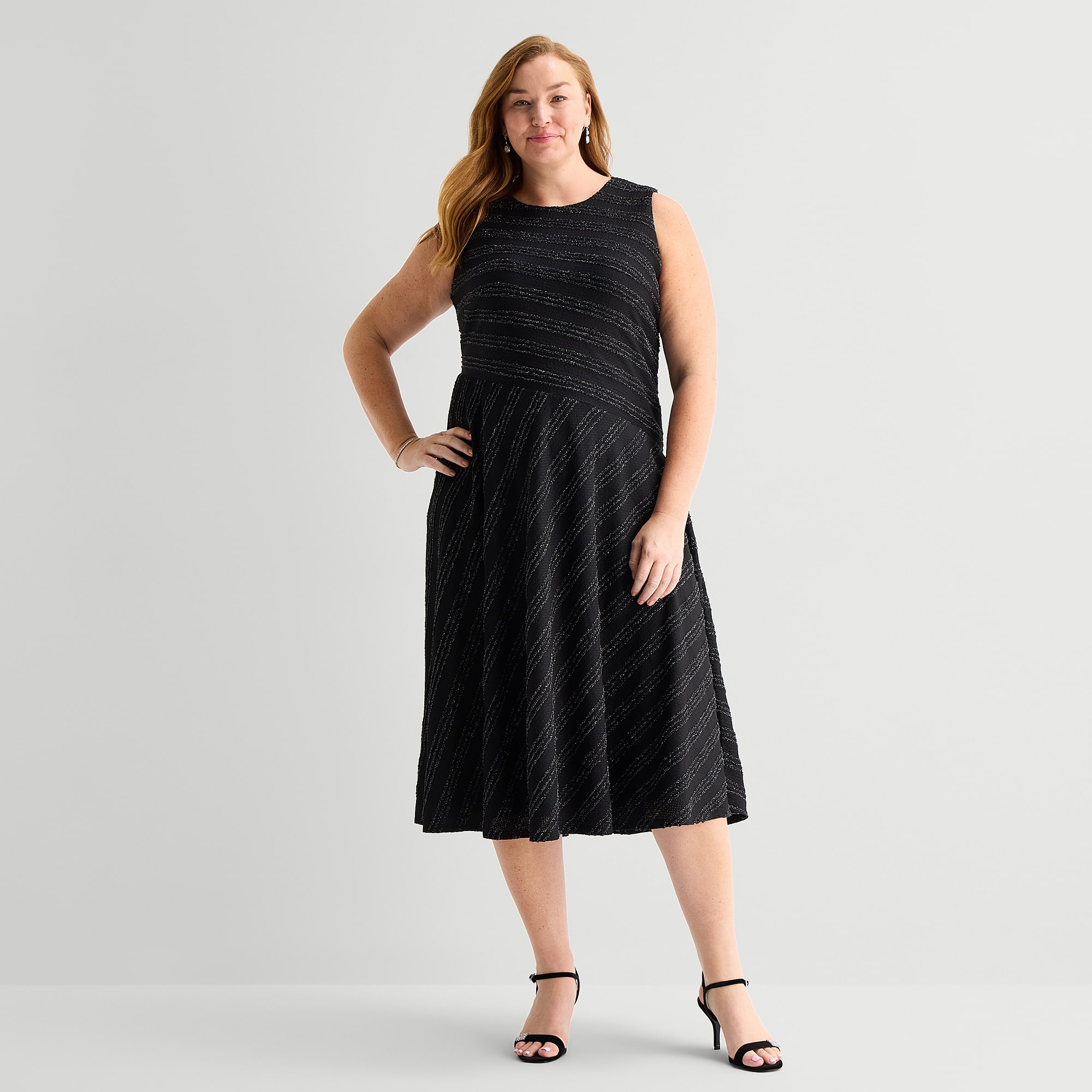 MSK Womens Plus Round Neck Sleeveless Maxi Dress