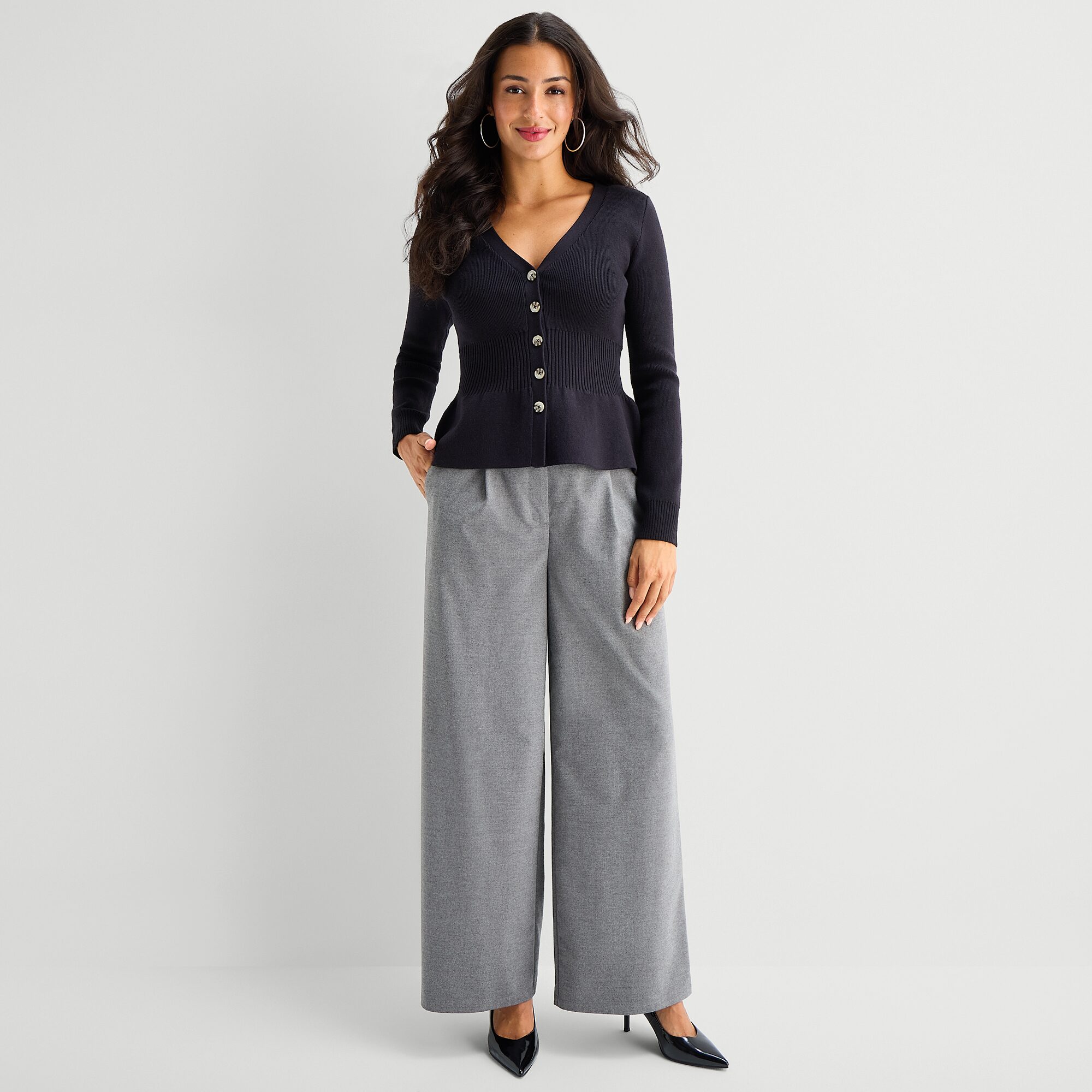 Bold Elements Womens V Neck Long Sleeve Button Cardigan