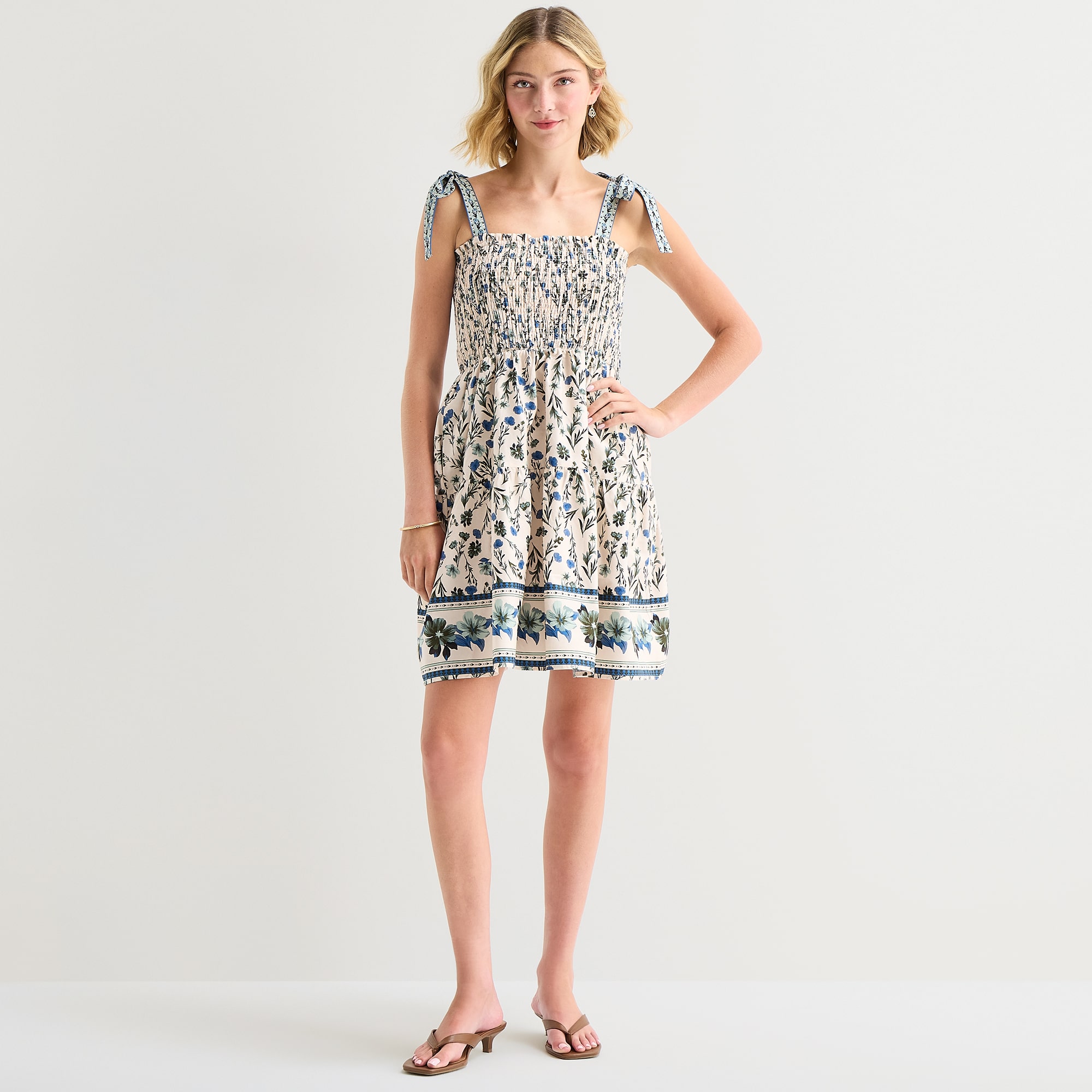 RUBY + REMI Womens Square Neck Sleeveless Floral Fit Flare Dress