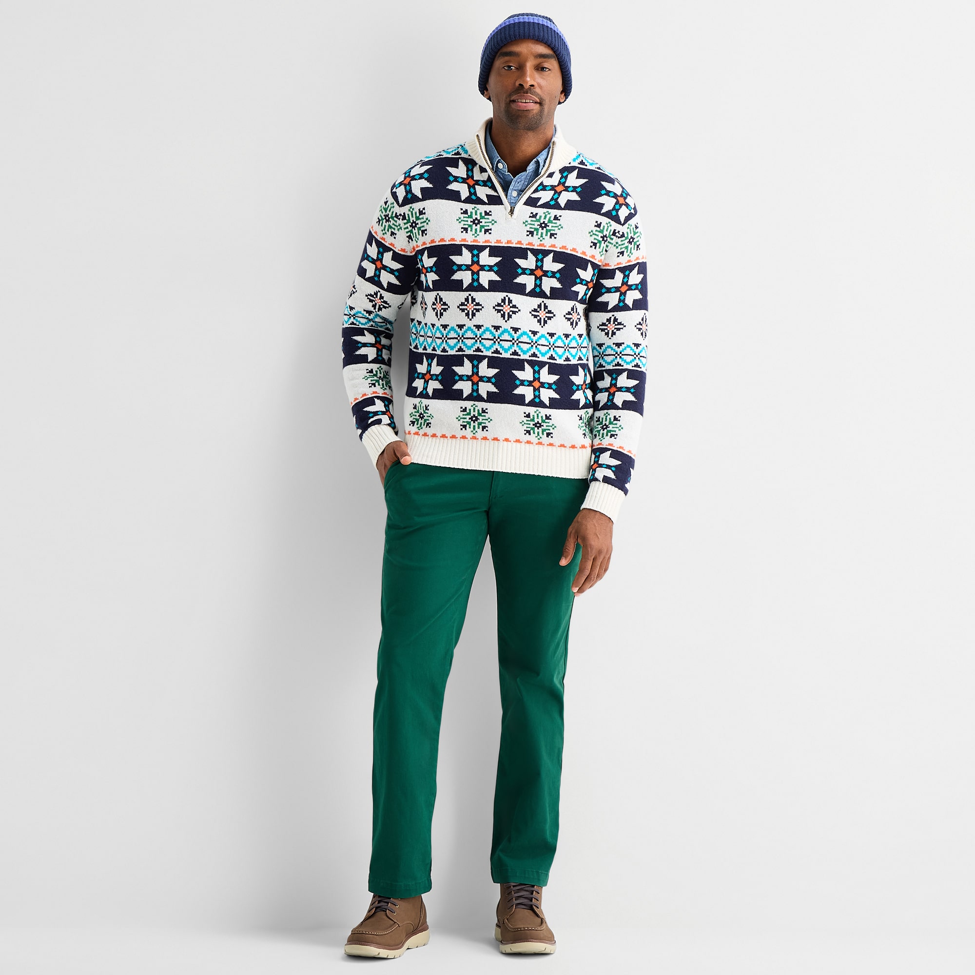 North Pole Trading Co. Mens Crew Neck Long Sleeve Pullover Sweater