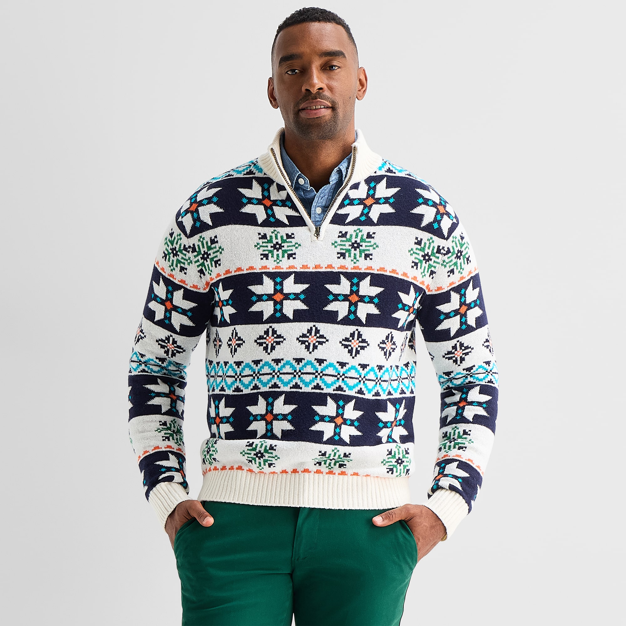 North Pole Trading Co. Mens Crew Neck Long Sleeve Pullover Sweater
