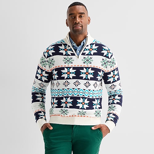 North Pole Trading Co. Mens Crew Neck Long Sleeve Pullover Sweater, X-large, White