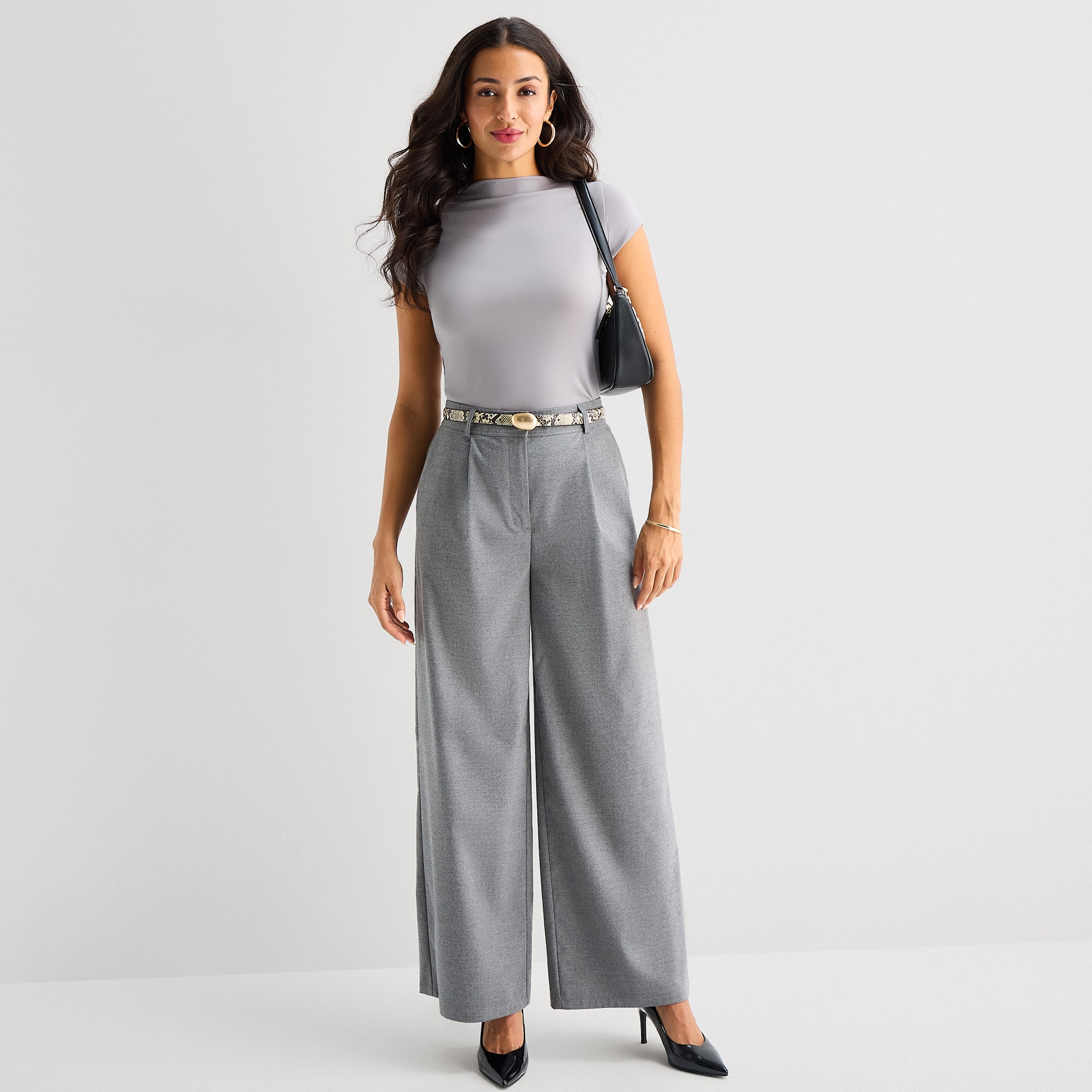Bold Elements Womens Wide Leg Mid Rise Trouser