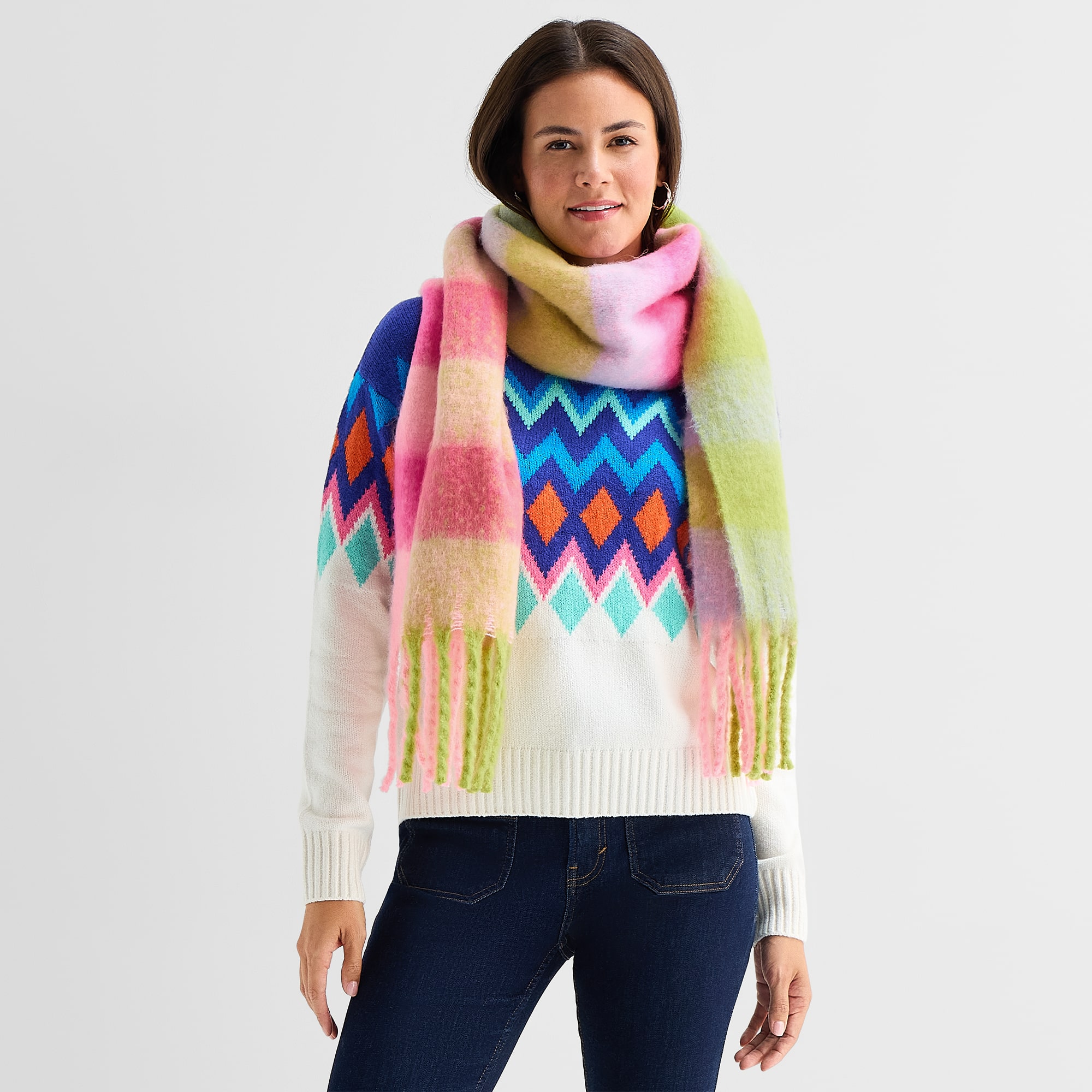 North Pole Trading Co. Plaid Scarf