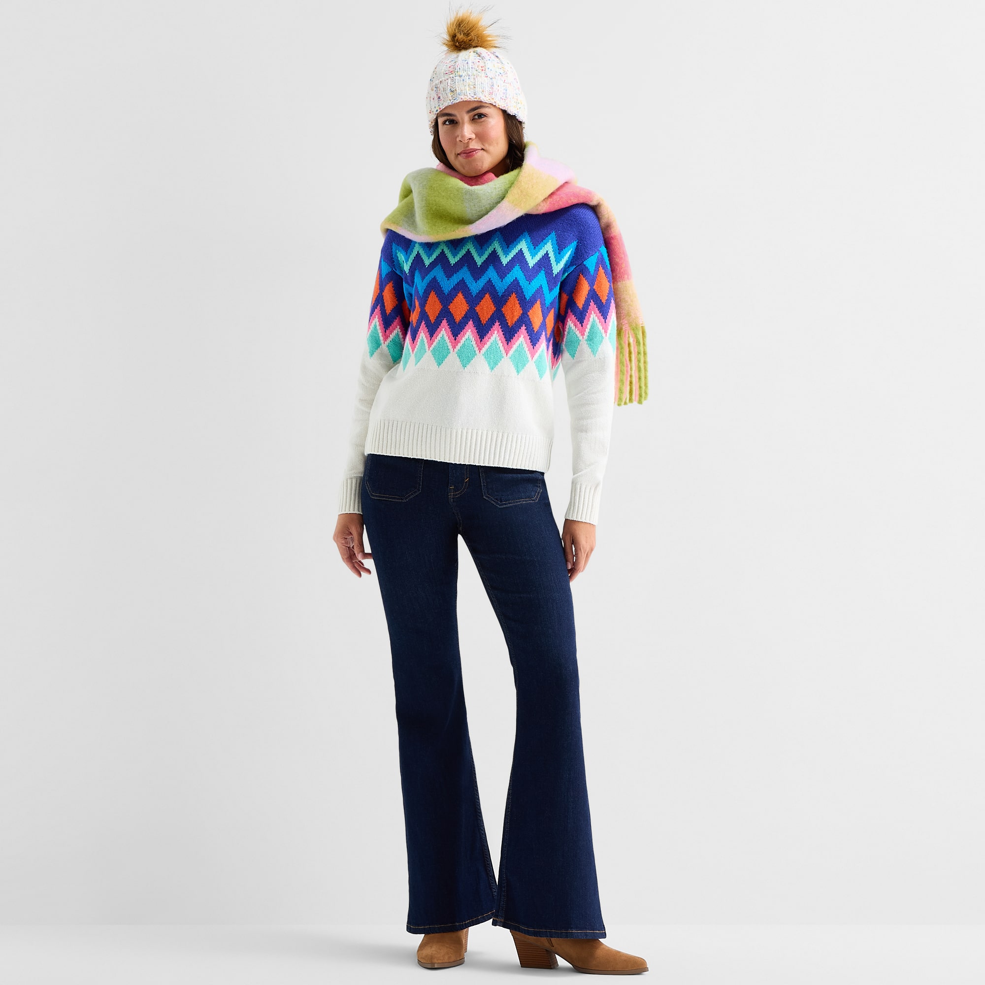 North Pole Trading Co. Plaid Scarf