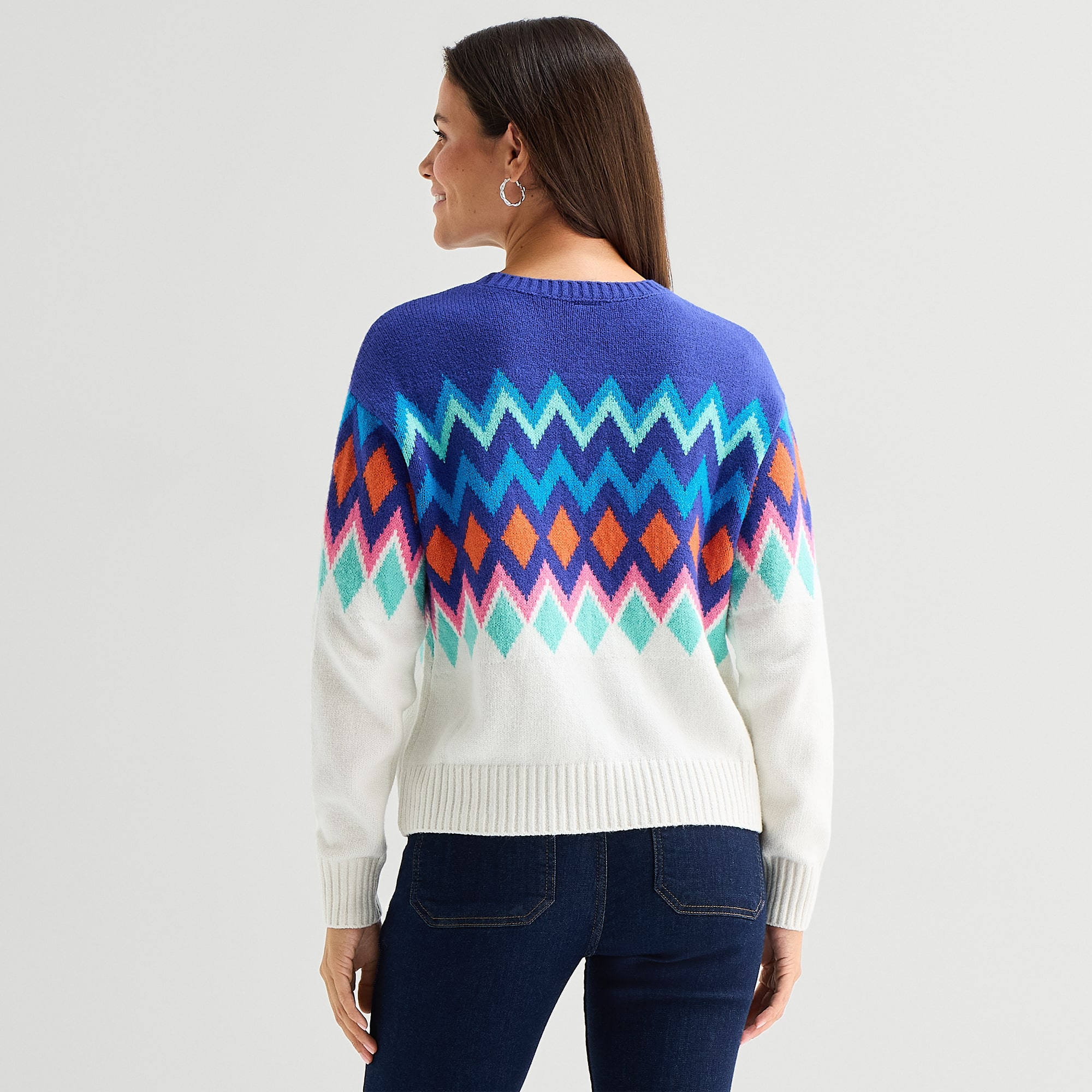 North Pole Trading Co. Womens Crew Neck Long Sleeve Pullover Sweater