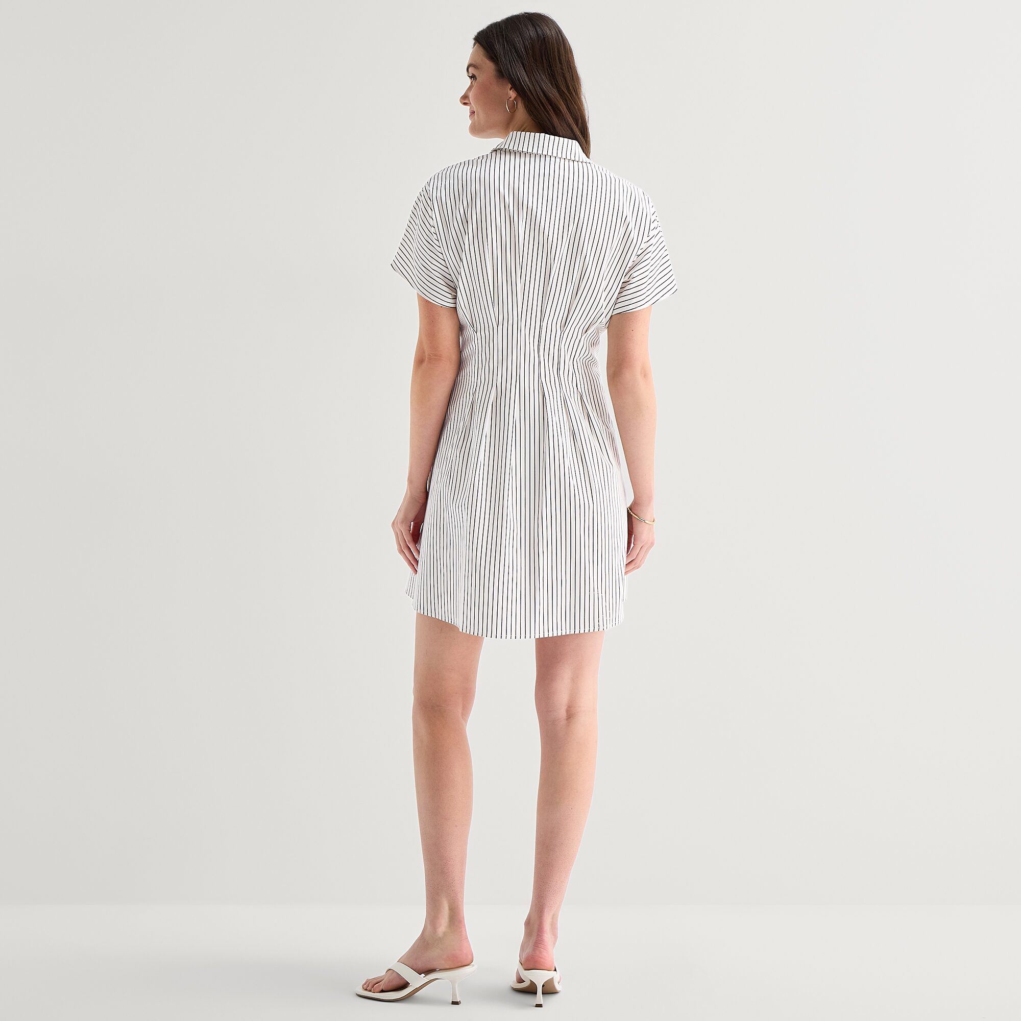 RUBY + REMI Womens Short Sleeve Striped Shirt Dress