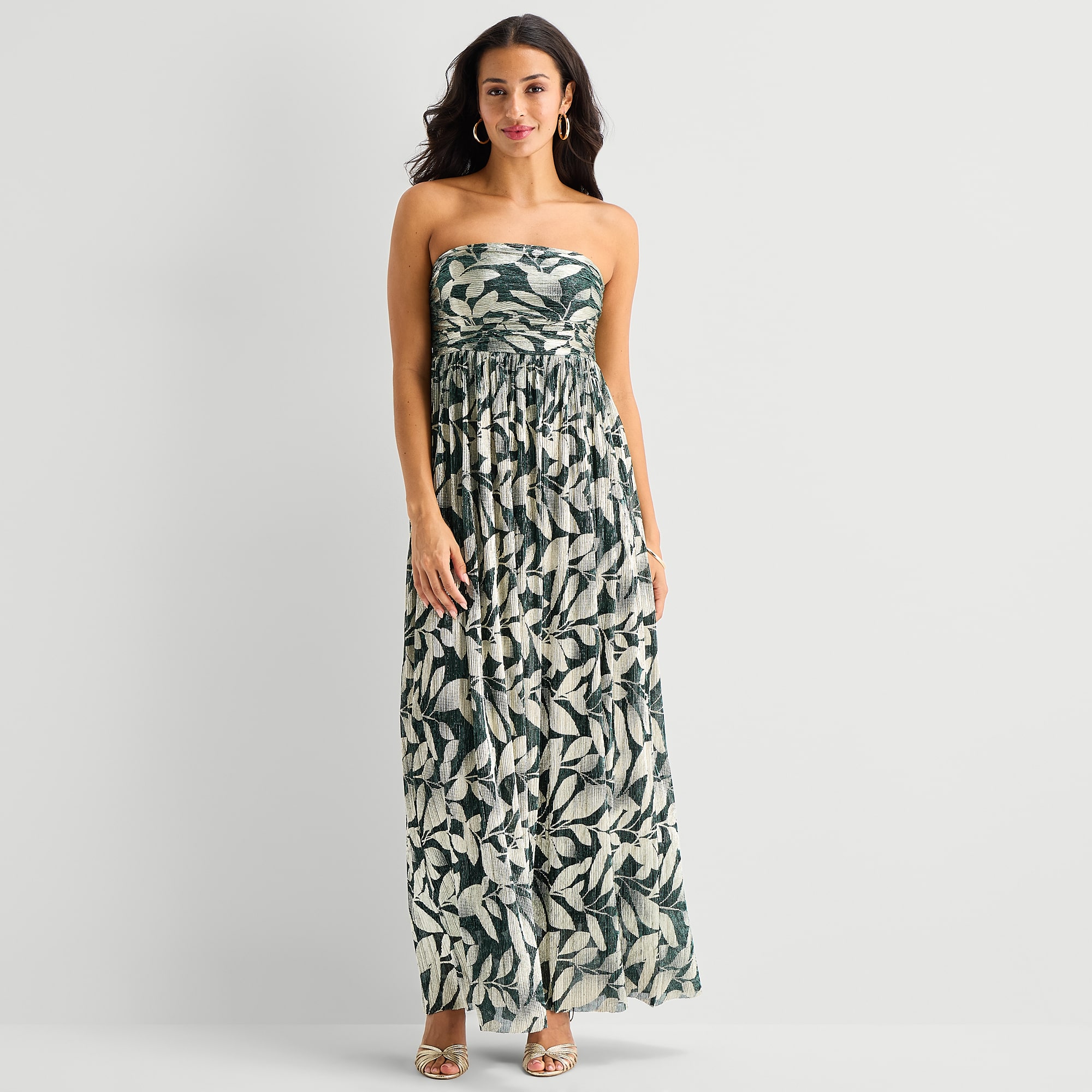 Sam And Jess Womens Straight Neck Sleeveless Floral Evening Gown