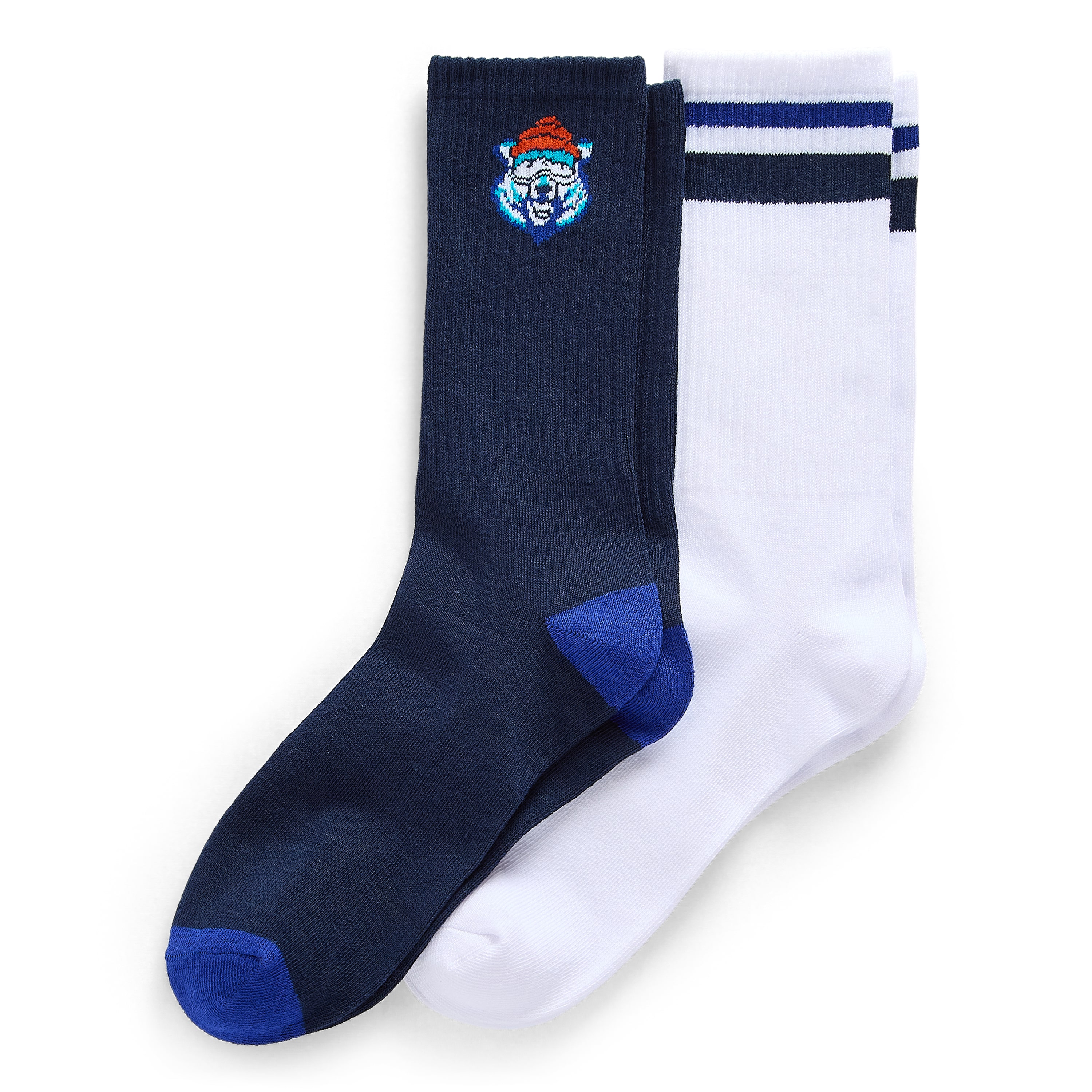 North Pole Trading Co. Boys 2 Pair Big Kids Crew Socks