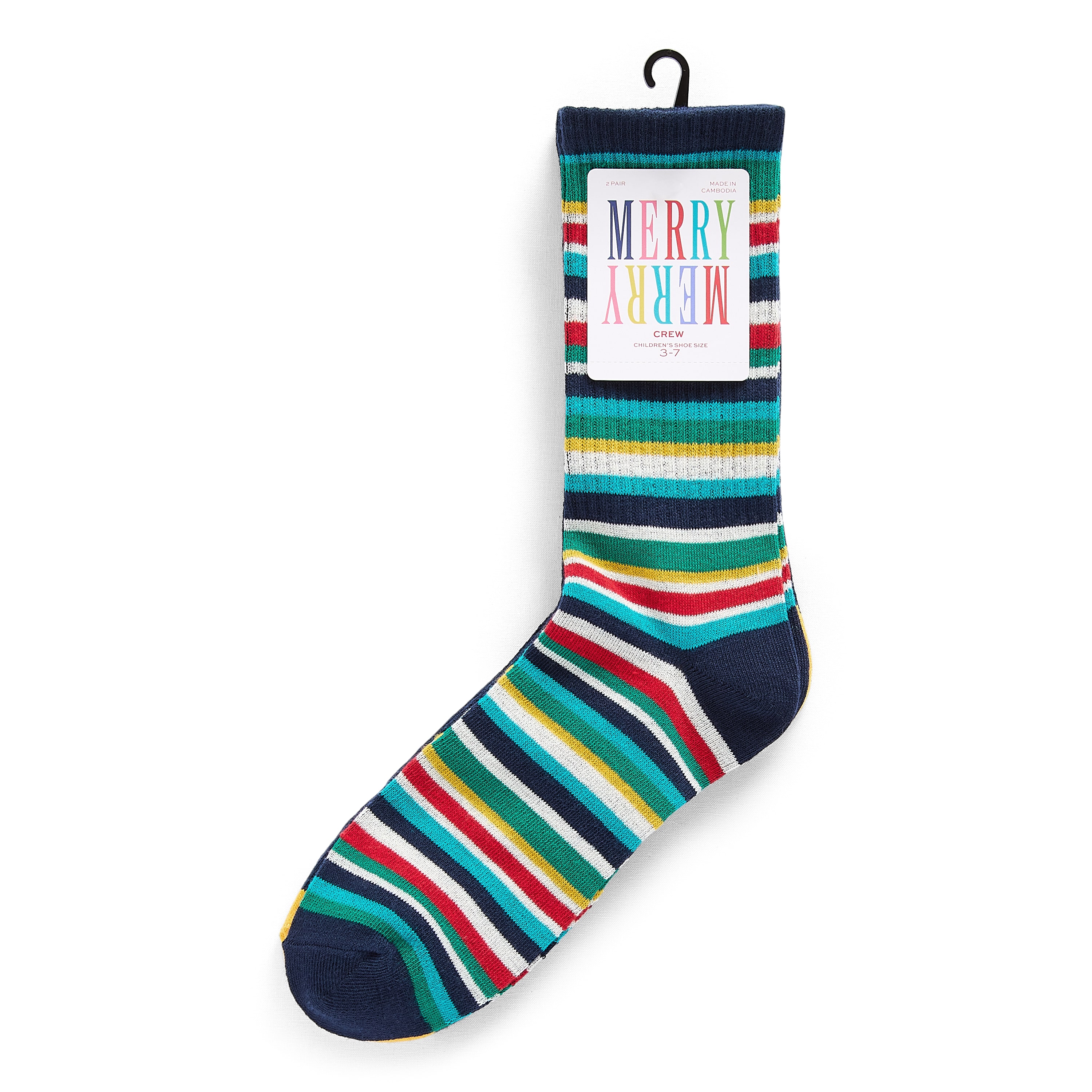 North Pole Trading Co. Little & Big Kid Boys 2 Pair Kids Crew Socks