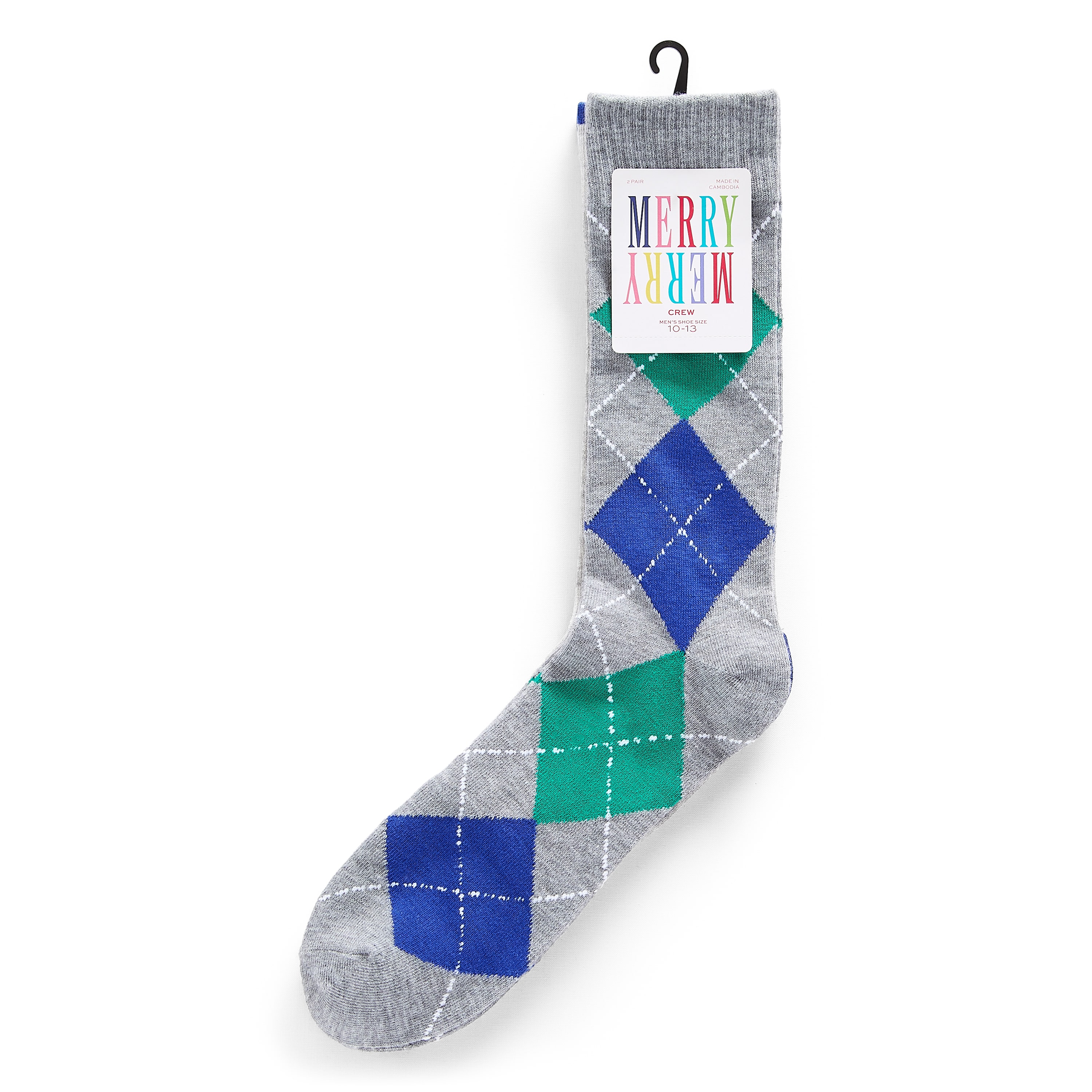 North Pole Trading Co. Mens 2 Pair Crew Socks