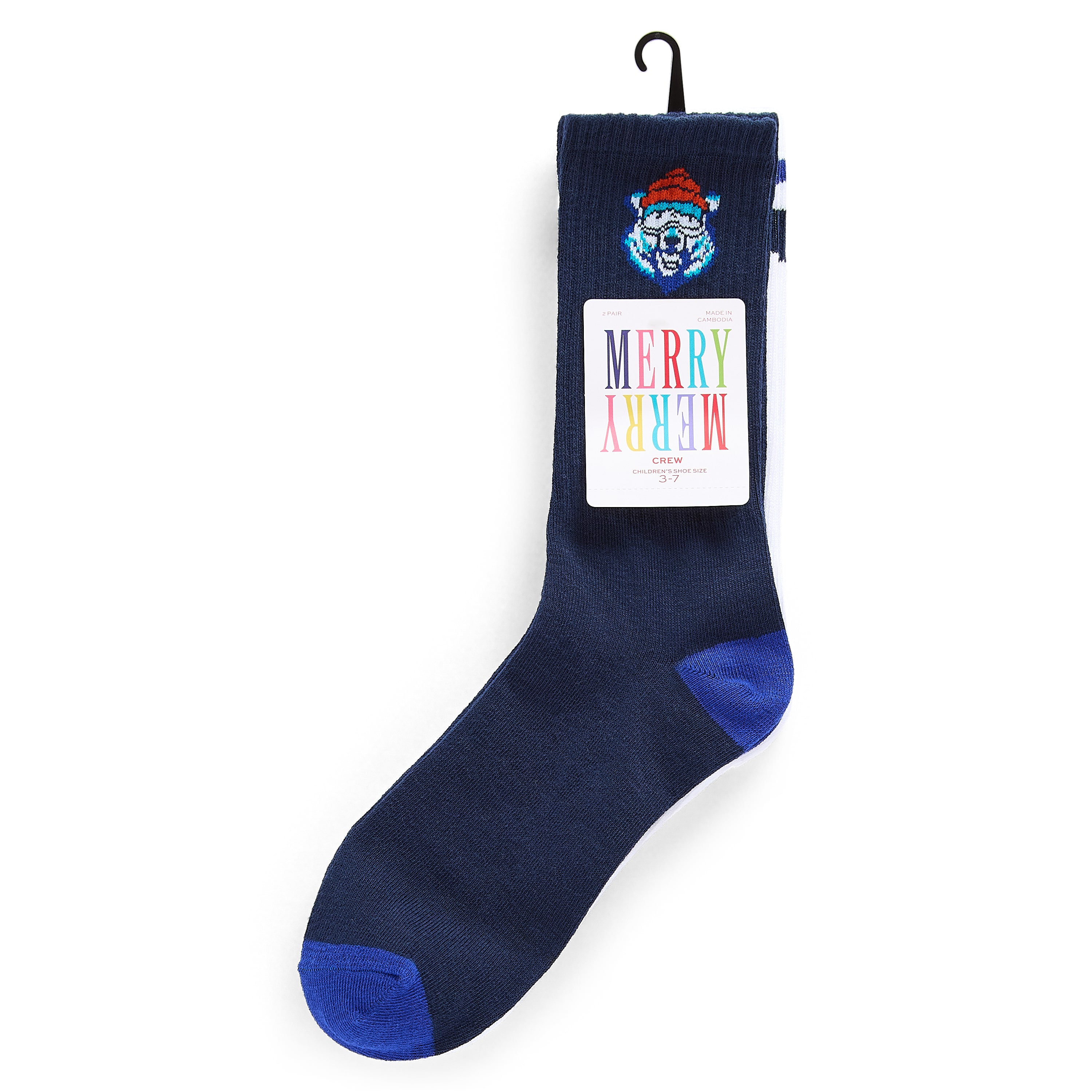North Pole Trading Co. Boys 2 Pair Big Kids Crew Socks