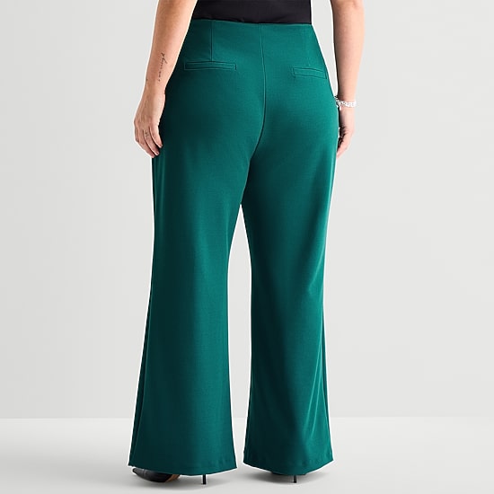 Bold Elements Womens Plus Wide Leg High Rise Trouser