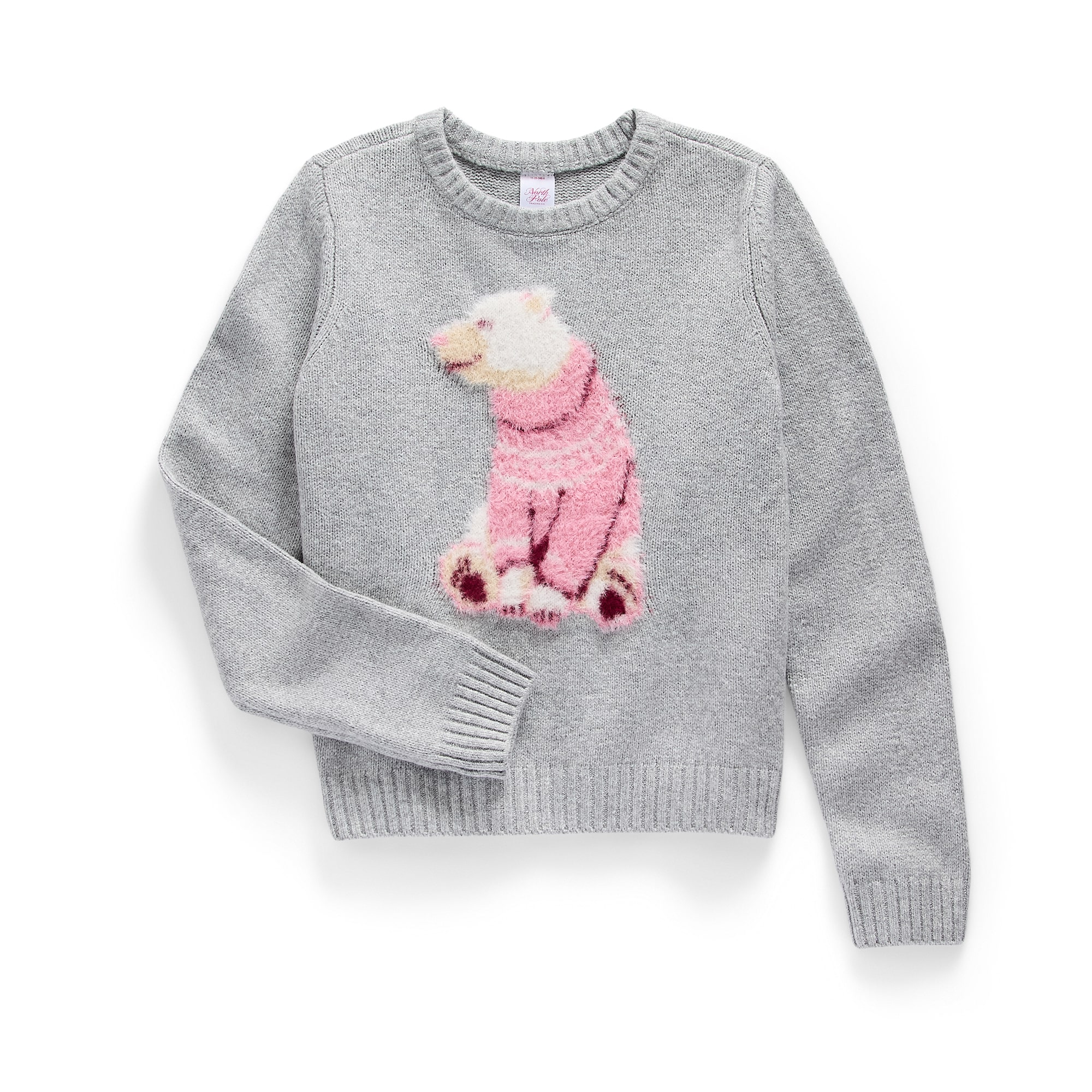 North Pole Trading Co. Girls Crew Neck Long Sleeve Pullover Sweater