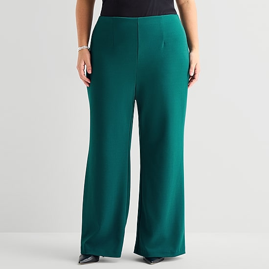 Bold Elements Womens Plus Wide Leg High Rise Trouser