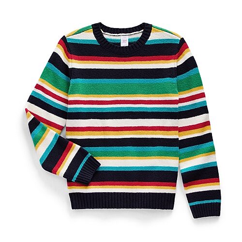 North Pole Trading Co. Boys Crew Neck Long Sleeve Striped Pullover Sweater, X-large (18-20), Multiple Colors