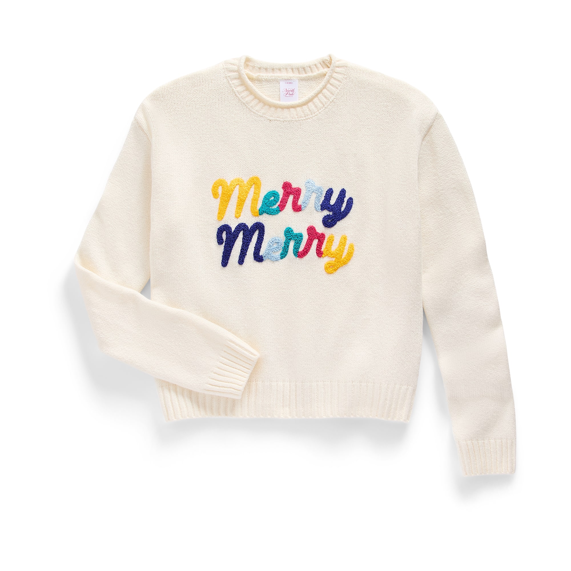 North Pole Trading Co. Girls Crew Neck Long Sleeve Pullover Sweater