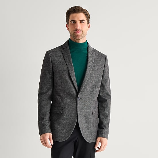J. Ferrar 360 Stretch Diamond Mens Geometric Slim Fit Sport Coat