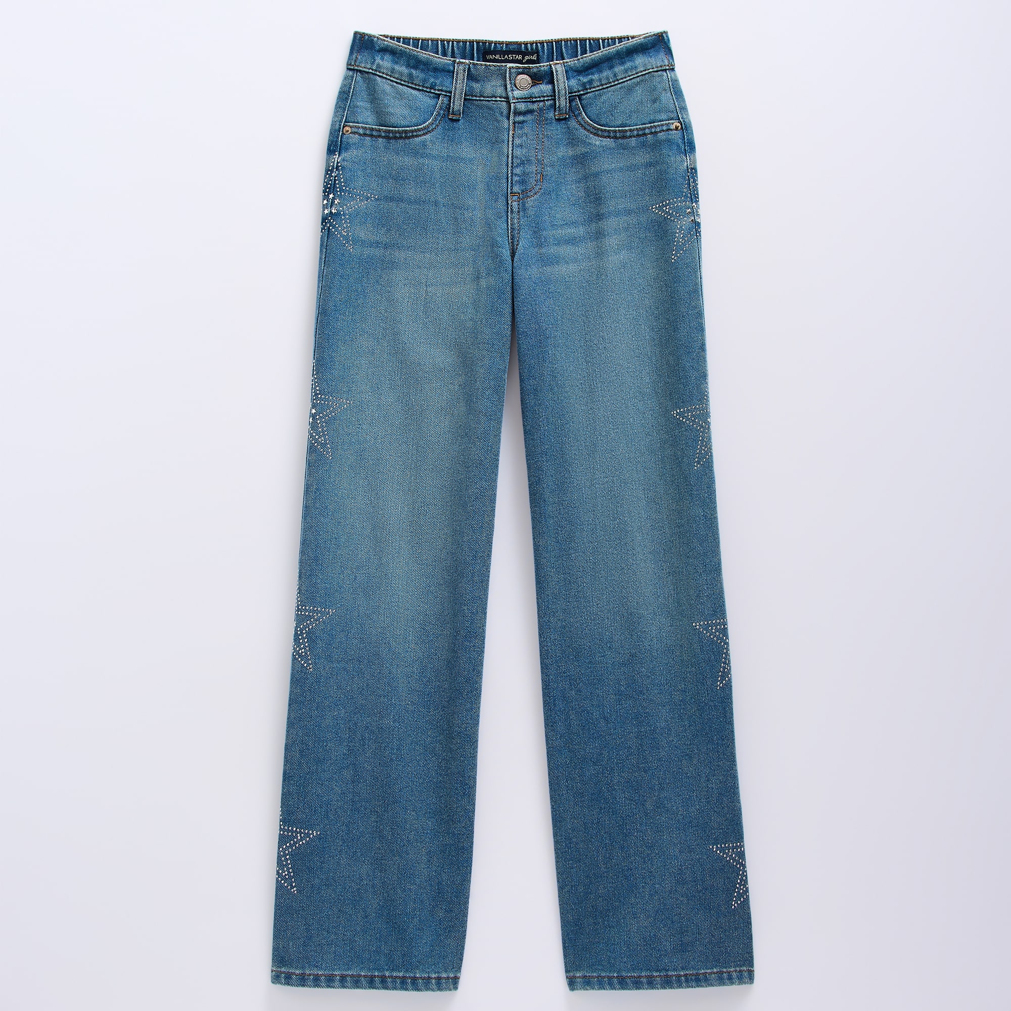 Vanilla Star Big Kid Girls Mid Rise Wide Leg Jean