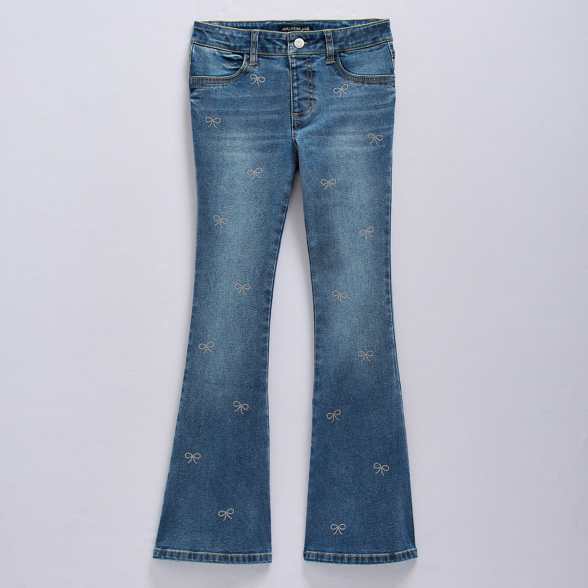 Vanilla Star Big Kid Girls Mid Rise Flare Leg Jean