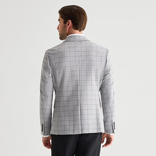 J. Ferrar 360 Stretch Mens Plaid Slim Fit Sport Coat