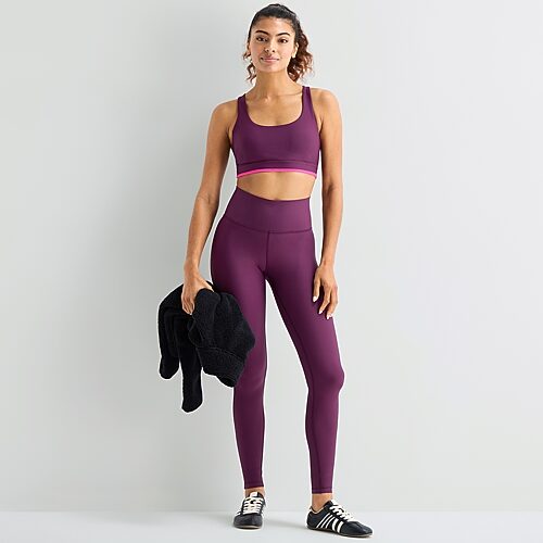 Xersion Evercontour+ Womens Moisture Wicking High Rise 28" Active Skinny Full Length Leggings In Purple