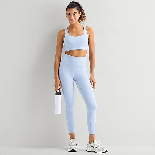 Xersion Evercontour+ Womens High Rise 21" Cropped Legging In Blue