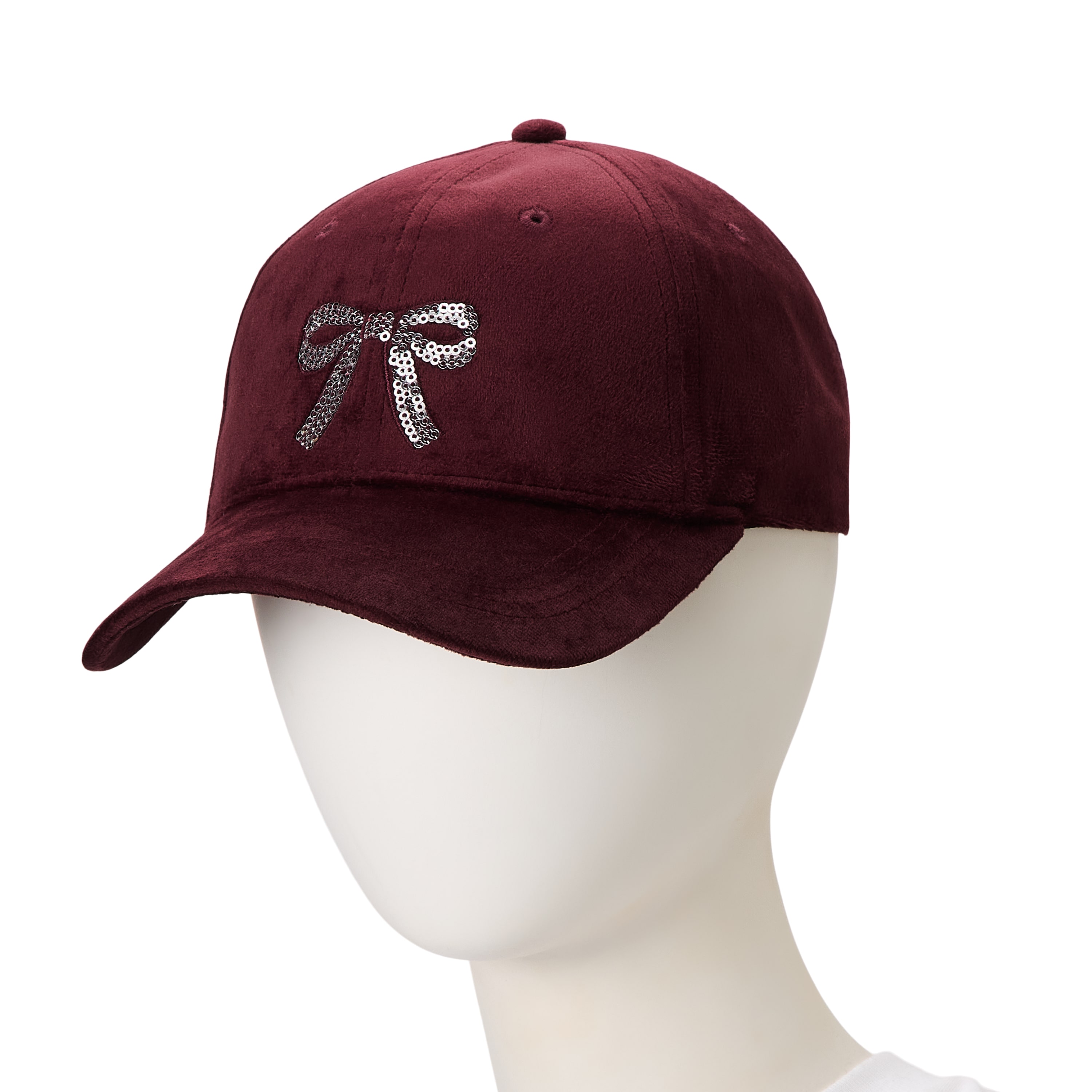 Jingle Ball Velvet Bow Womens Baseball Cap
