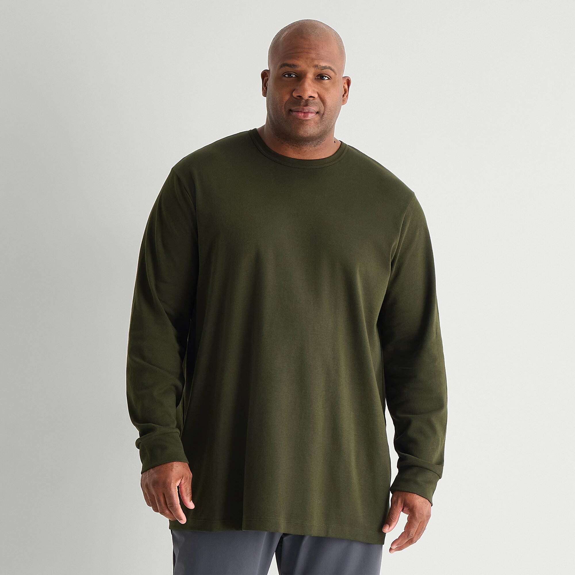 Stylus Mens Round Neck Long Sleeve Big and Tall T-Shirt