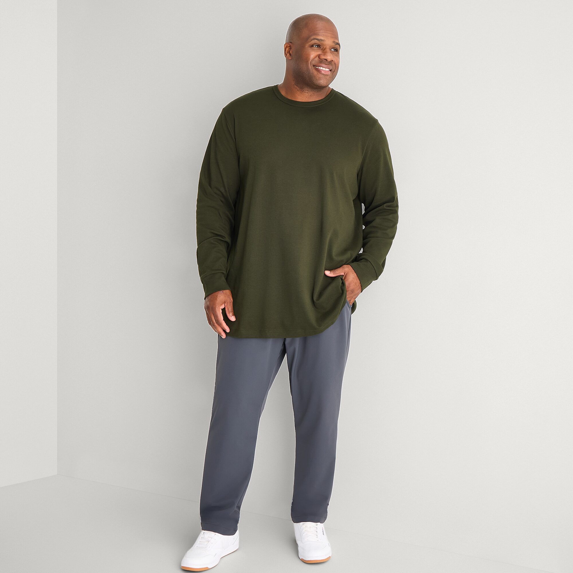 Stylus Mens Round Neck Long Sleeve Big and Tall T-Shirt