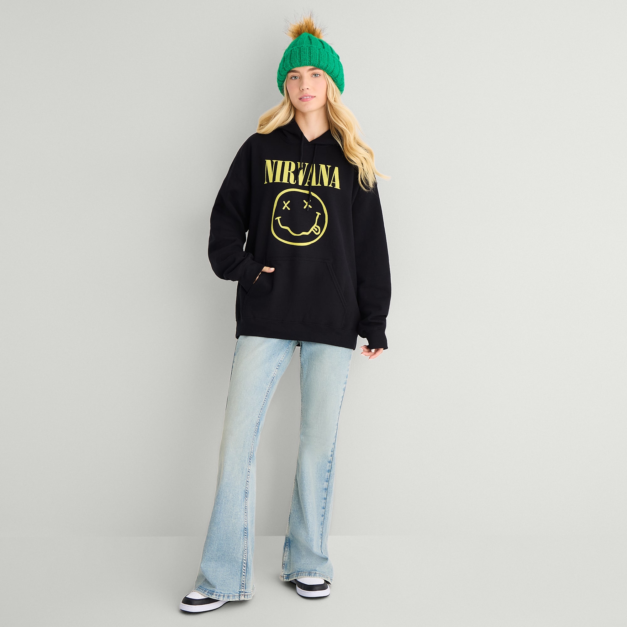 New World Nirvana Hoodie Womens Juniors Long Sleeve