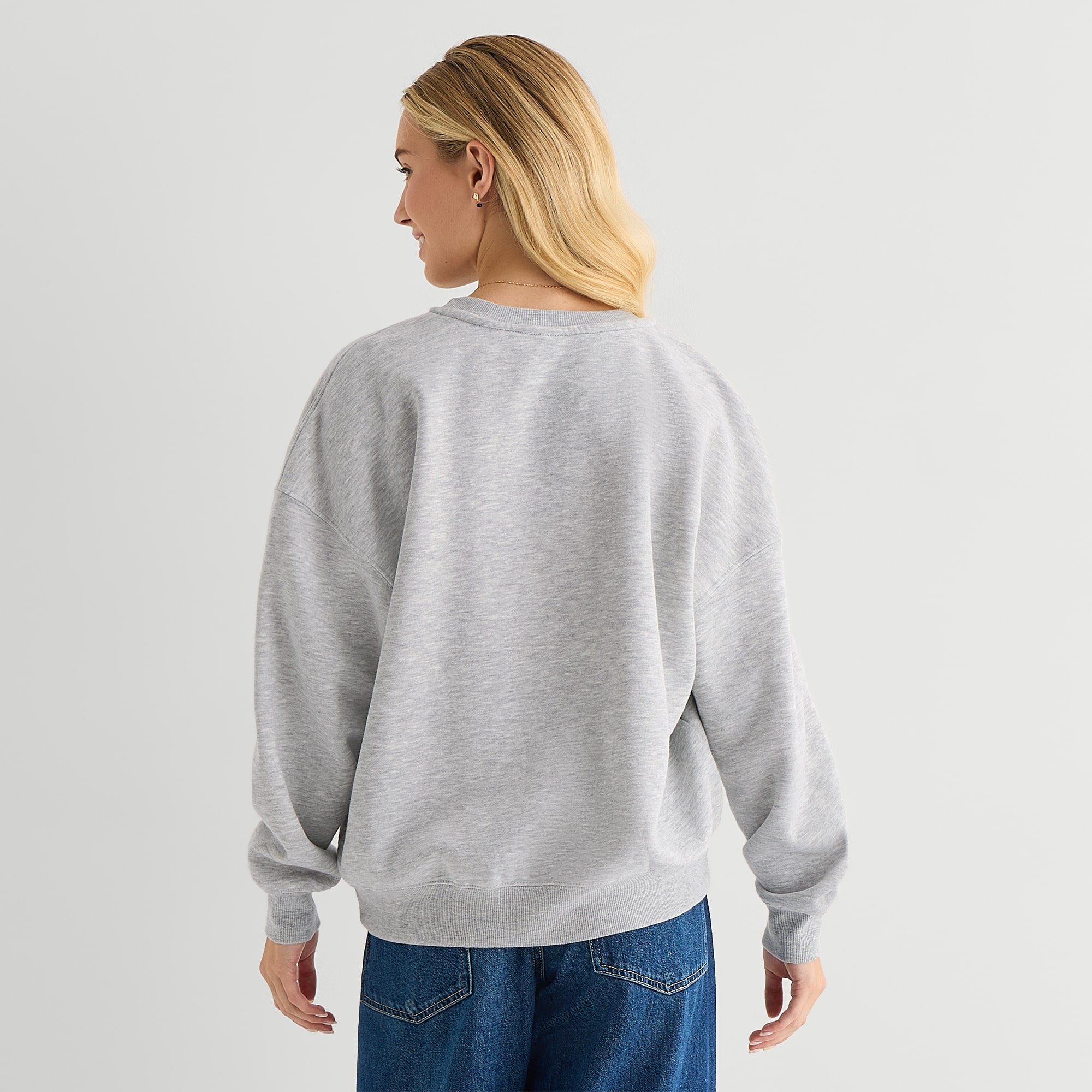 Jcp Crewneck Womens Juniors Crew Neck Long Sleeve Sweatshirt