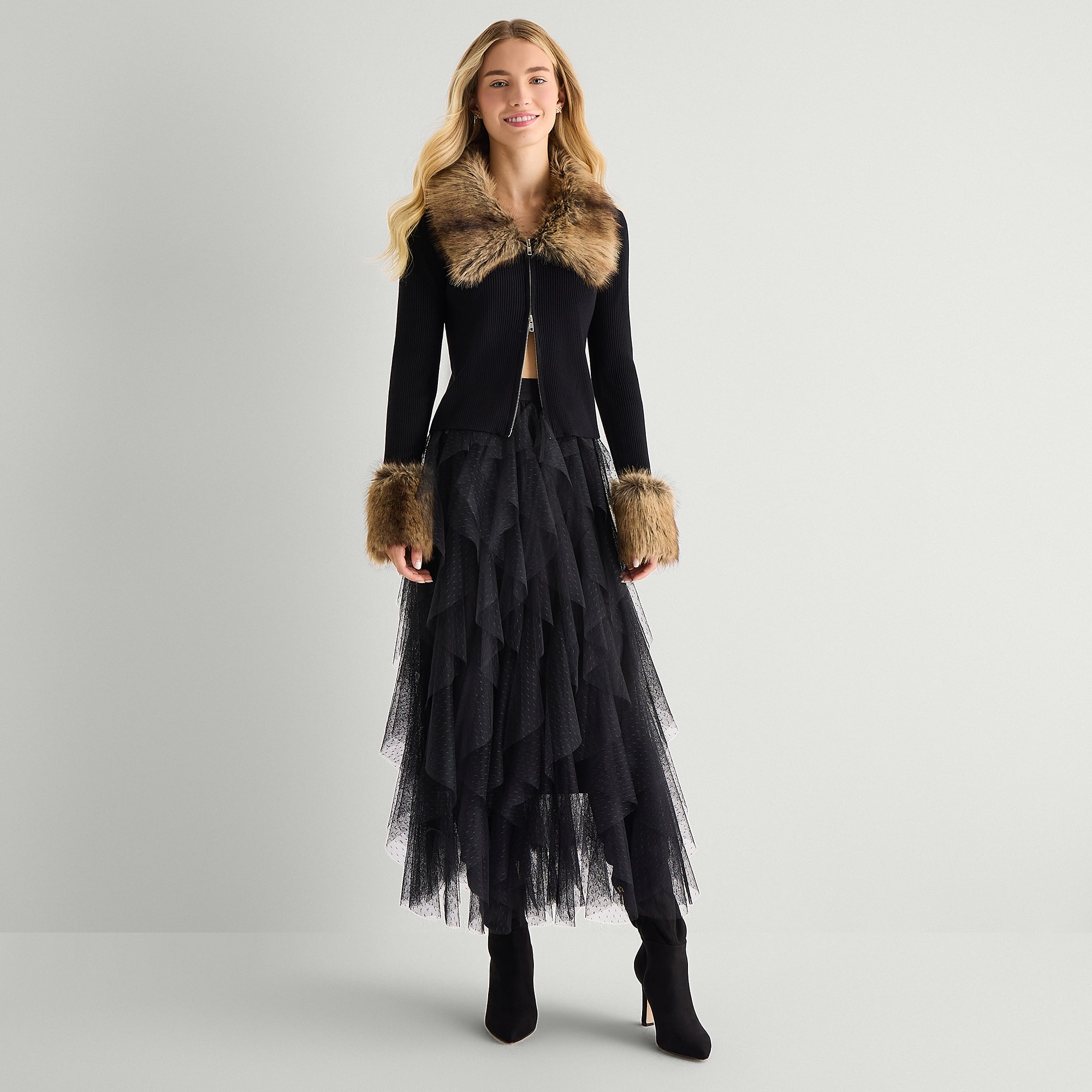 by&by Womens Juniors Midi A-Line Skirt