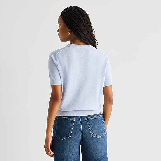 A.N.A Womens Crew Neck Short Sleeve Pullover Sweater