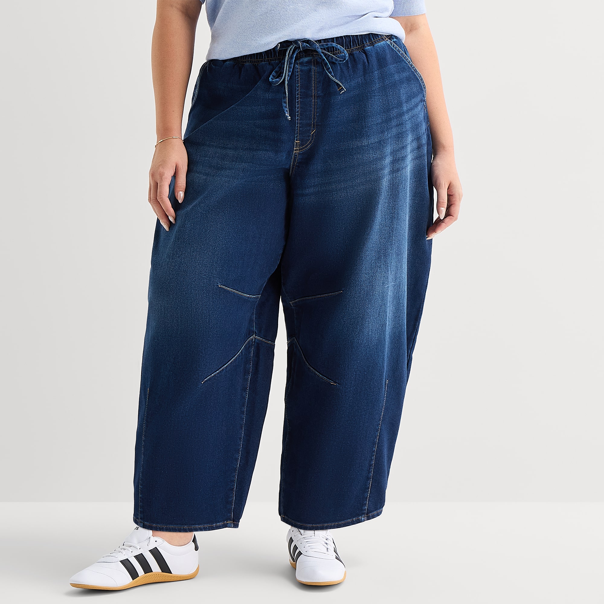 A.N.A Cozy Womens Plus High Rise Barrel Jean