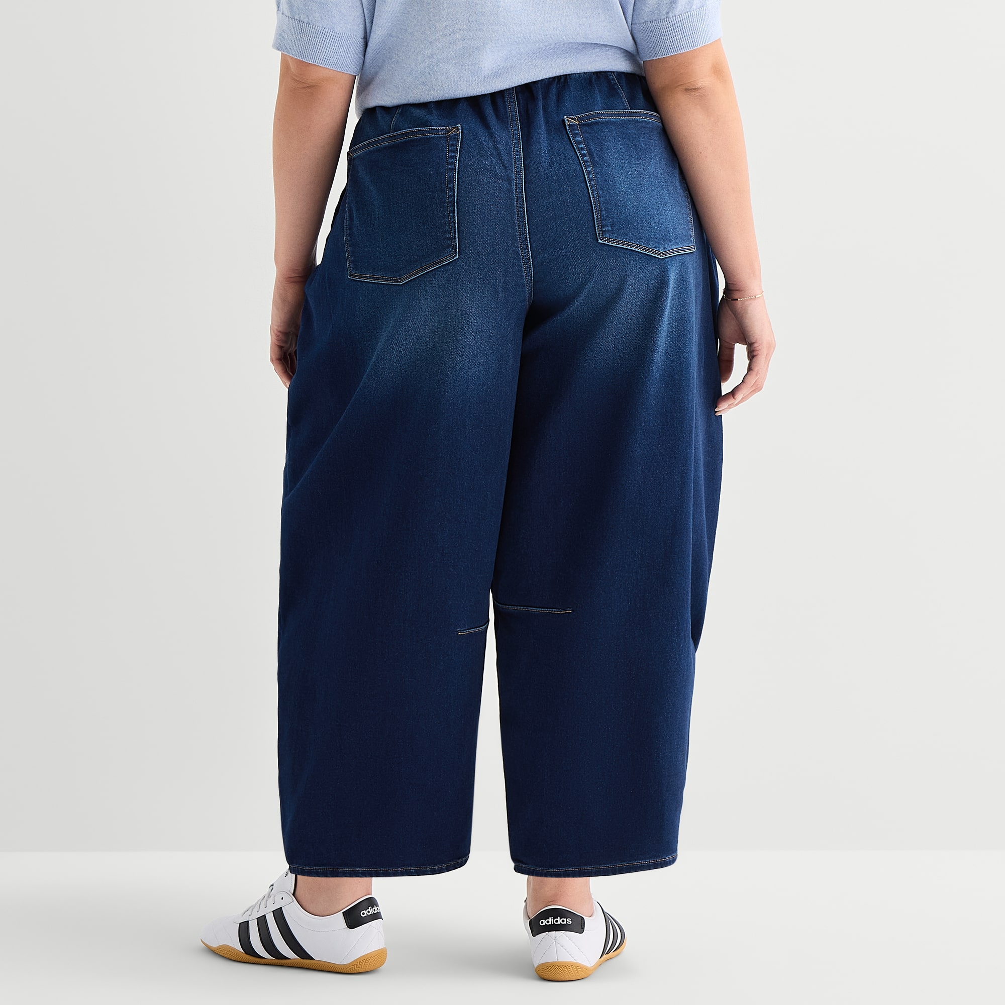 A.N.A Cozy Womens Plus High Rise Barrel Jean