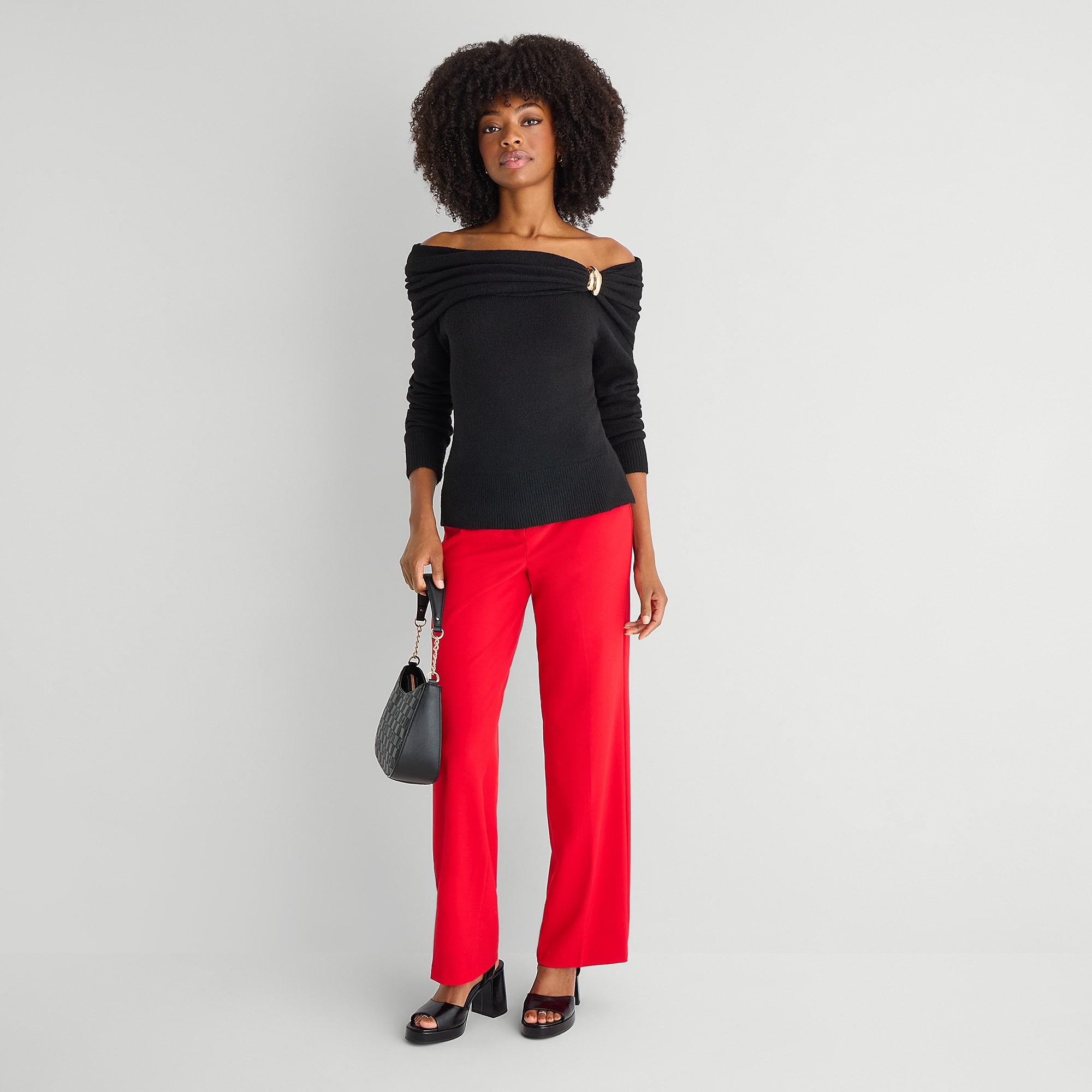 by&by Juniors Womens Asymmetrical Neck Long Sleeve Pullover Sweater