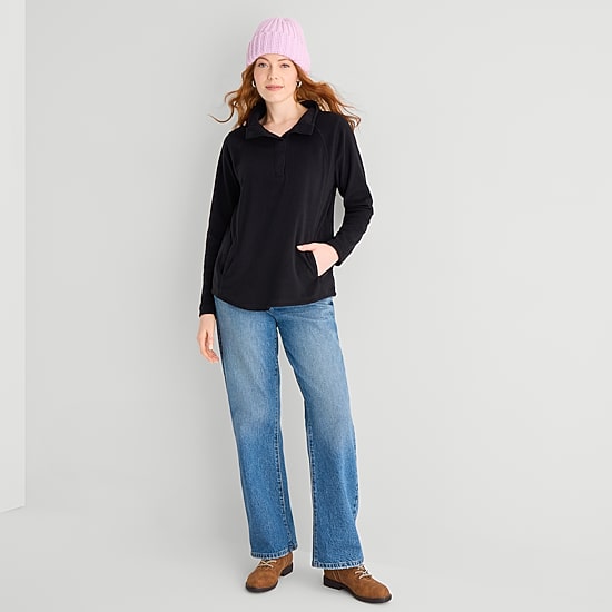 St. John's Bay Womens Easy-on + Easy-off Long Sleeve Mock Neck Top