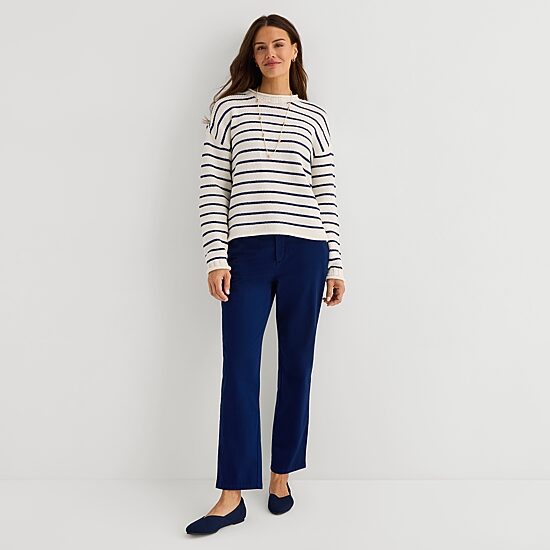 St. John's Bay Womens Crew Neck Long Sleeve Pullover Sweater
