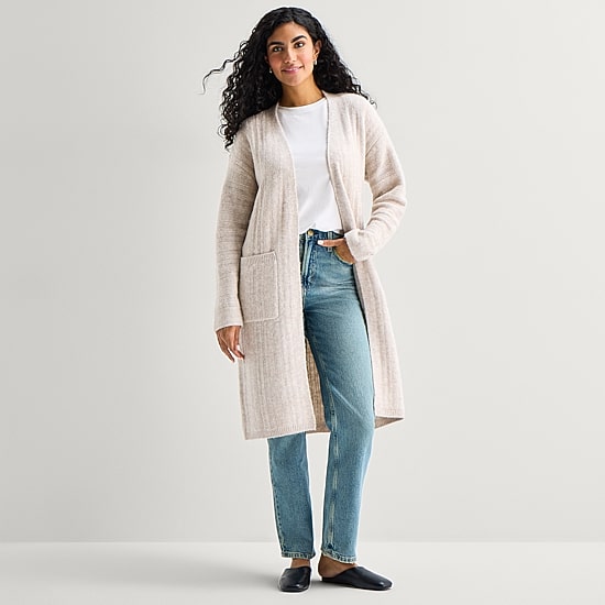 A.N.A Womens V Neck Long Sleeve Cardigan